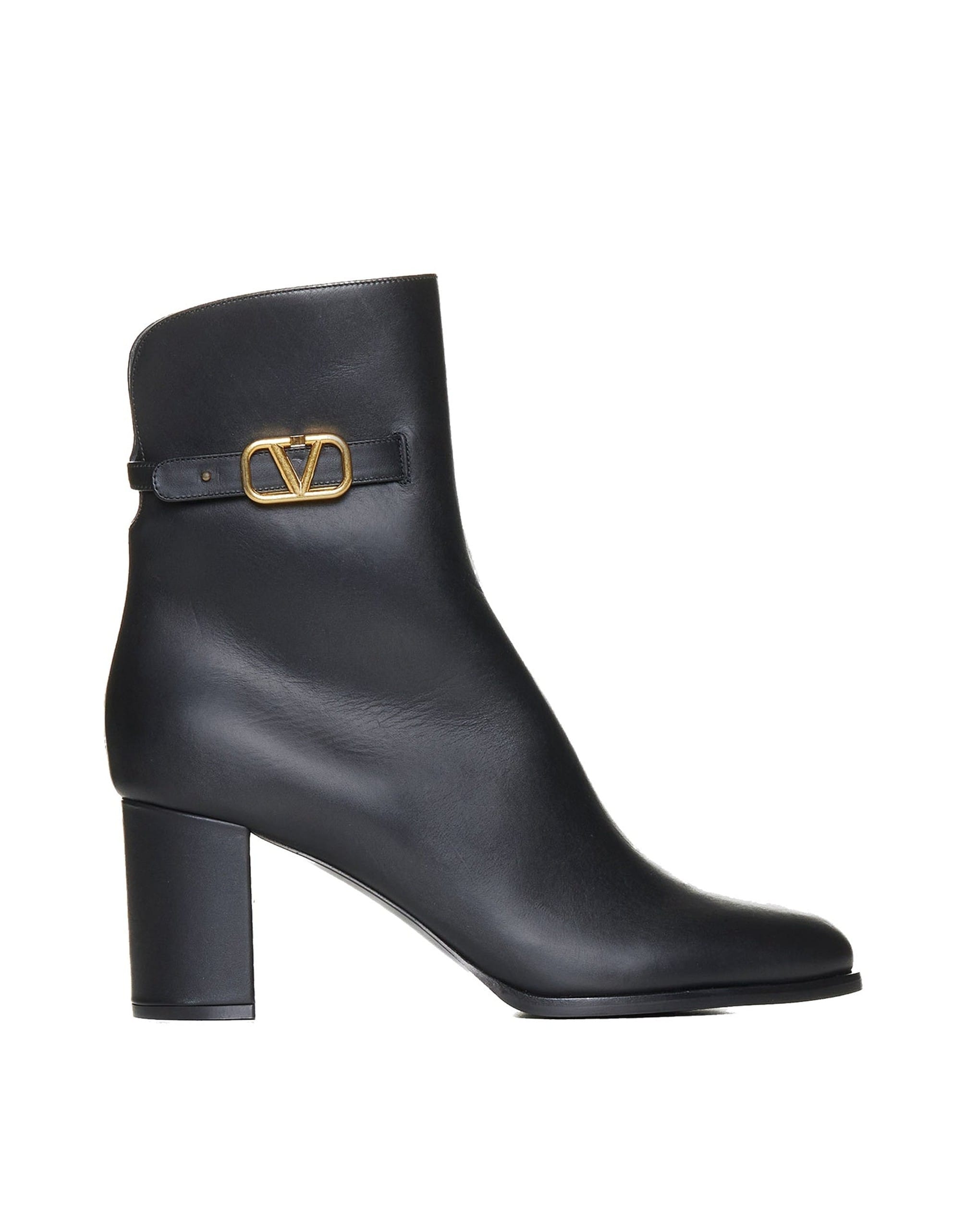 Valentino Garavani Vlogo Signature Leather Ankle Boots