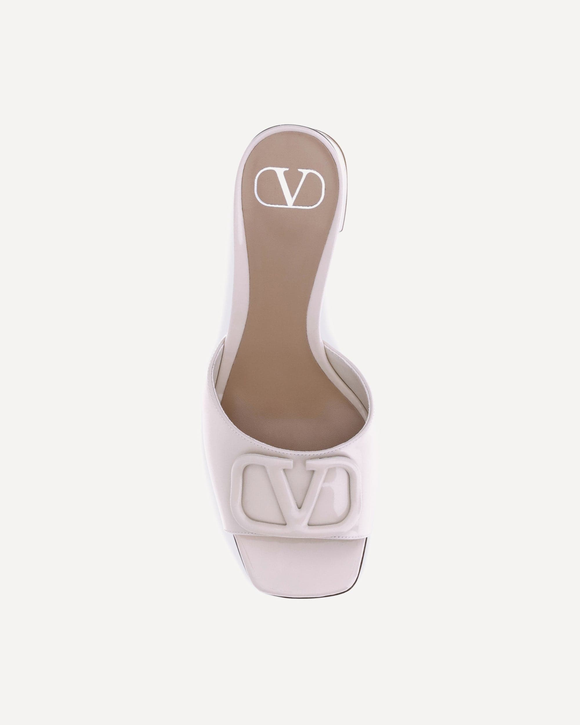 Valentino Garavani Vlogo Slide Sandals Patent Leather