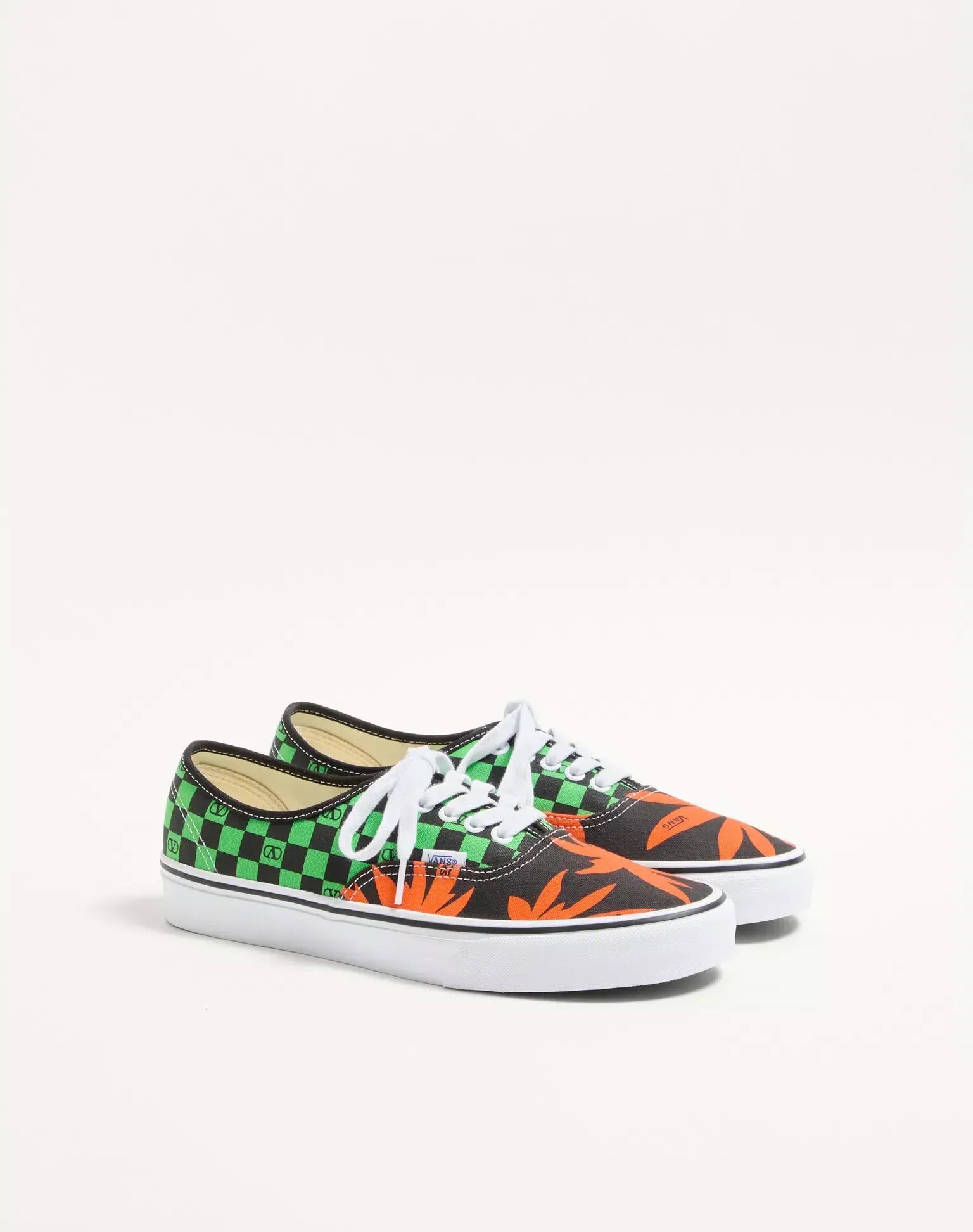 Valentino Garavani X Vans Low-Top VLogo Checkerboard Tropical Leaves Sneakers