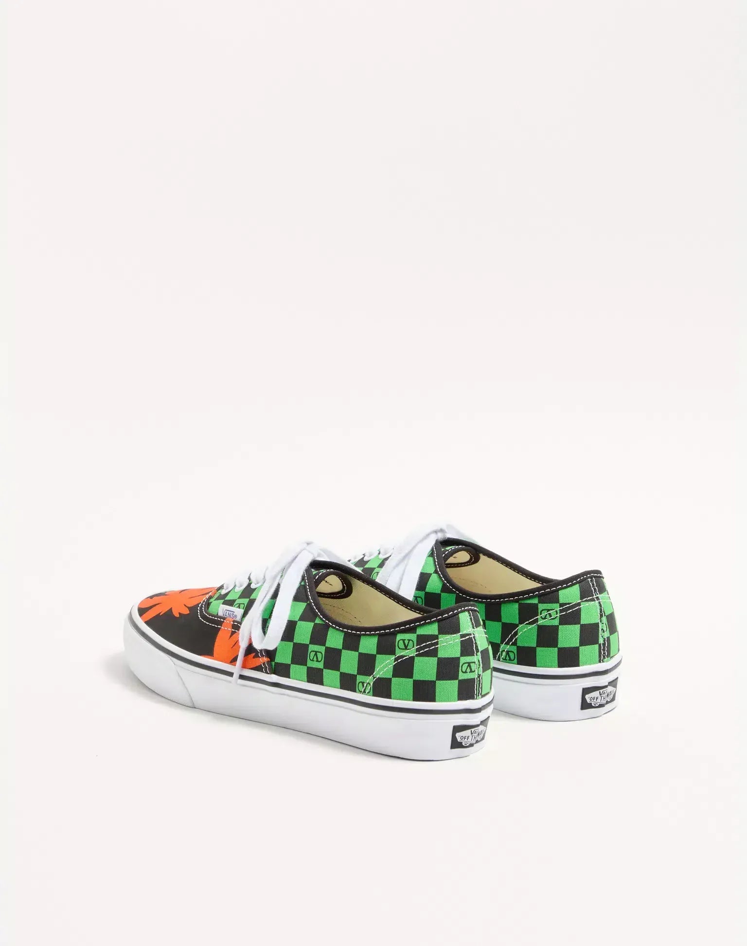 Valentino Garavani X Vans Low-Top VLogo Checkerboard Tropical Leaves Sneakers