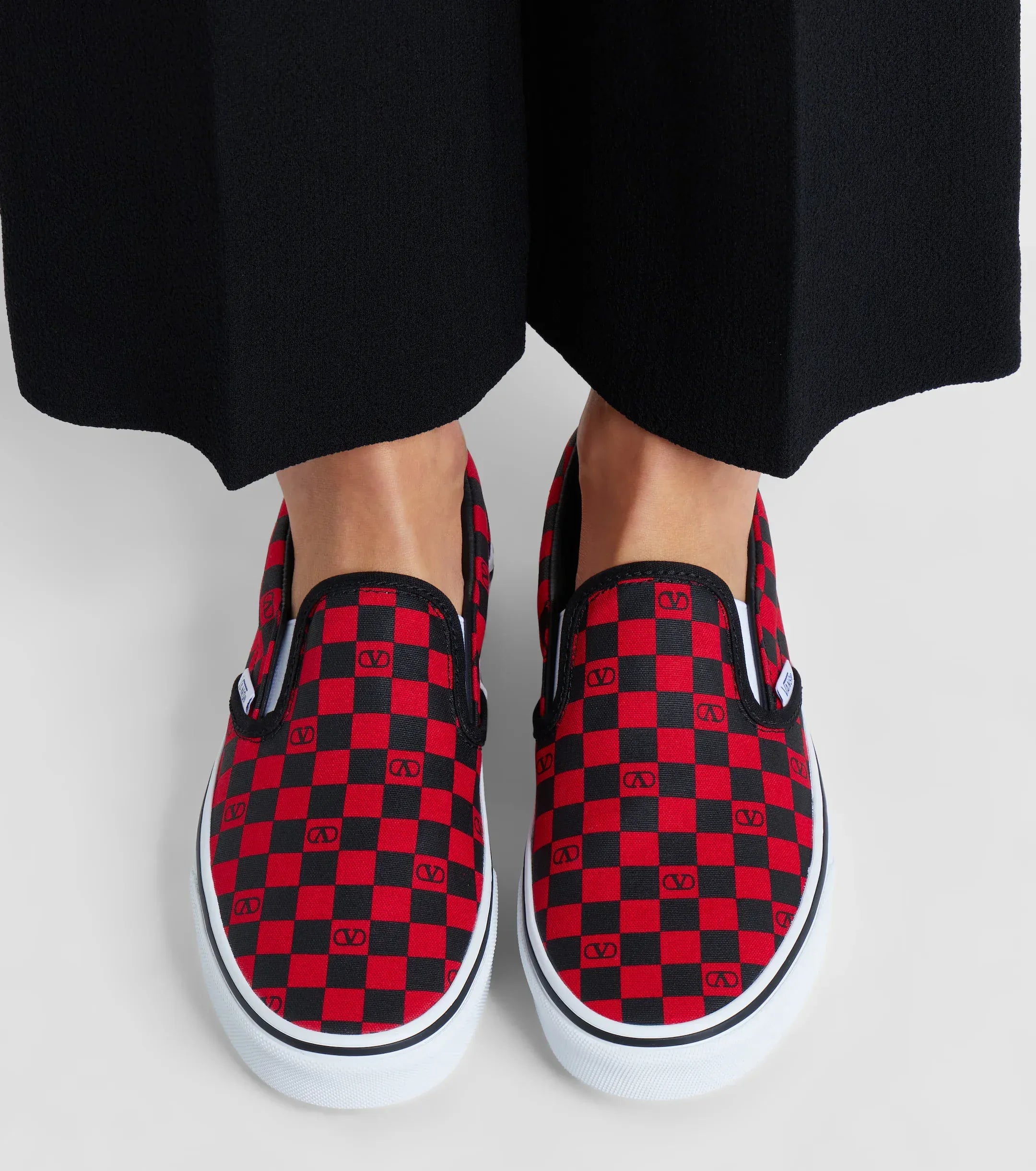 Valentino Garavani X Vans Slip-On VLogo Checkerboard Print Sneakers