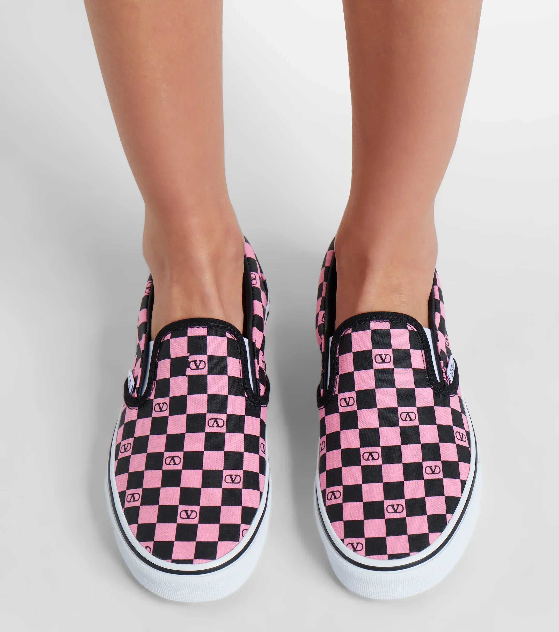 Valentino Garavani X Vans VLogo Checkerboard Slip-On Print Sneakers