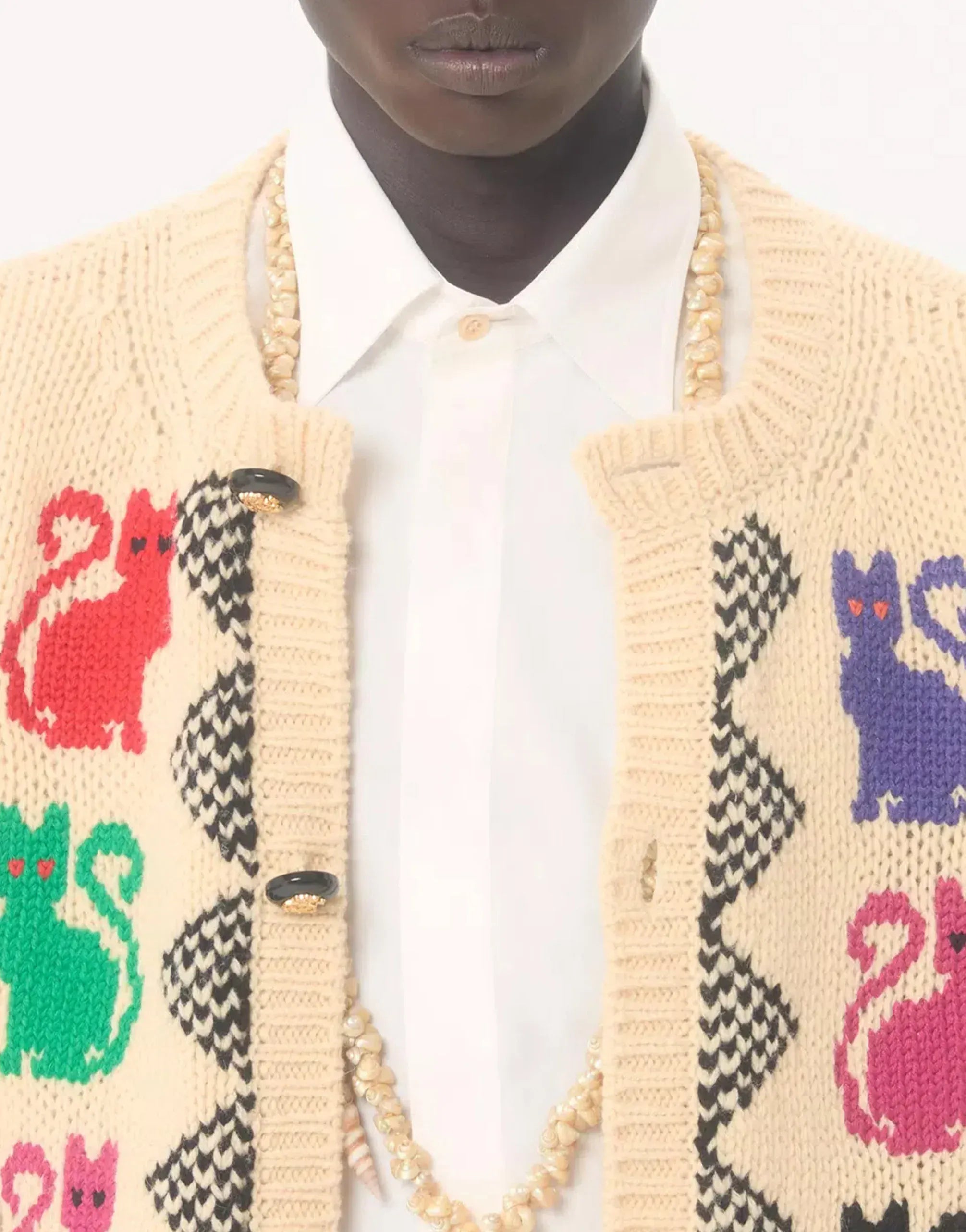 Valentino Jacquard Virgin Wool Cardigan