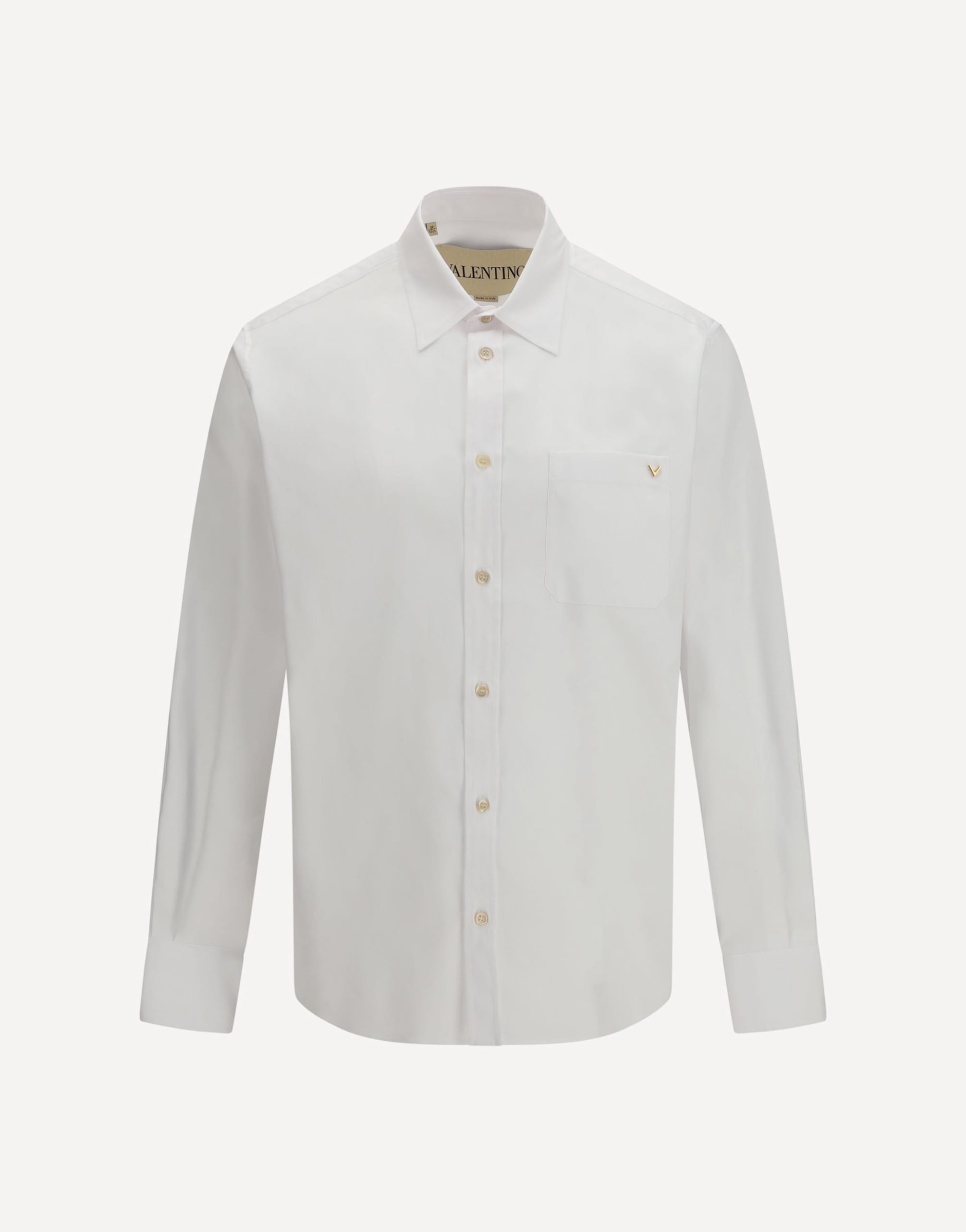 Valentino Light Cotton Oxford Shirt With Vgold