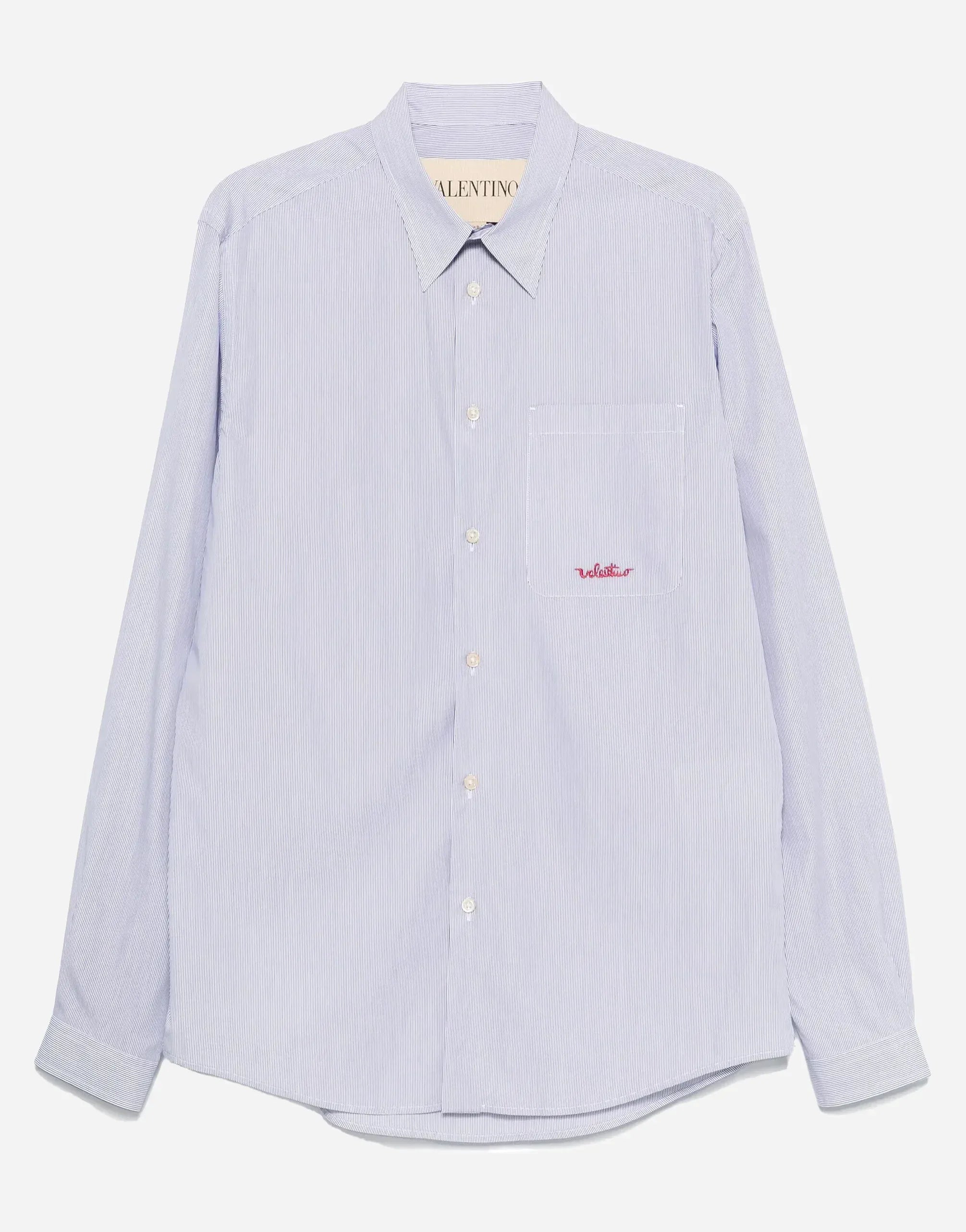 Valentino Logo Embroidery Striped Shirt