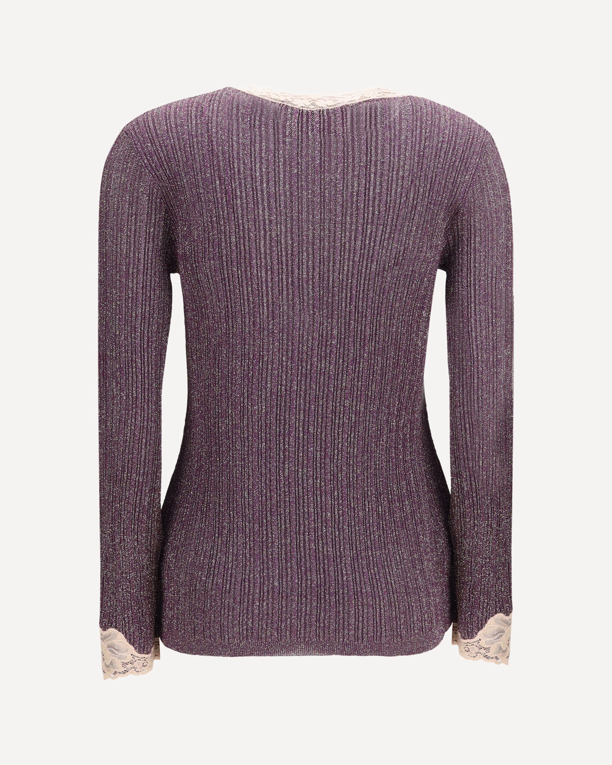 Lurex-Strickjacke mit Spitze - alternate view
