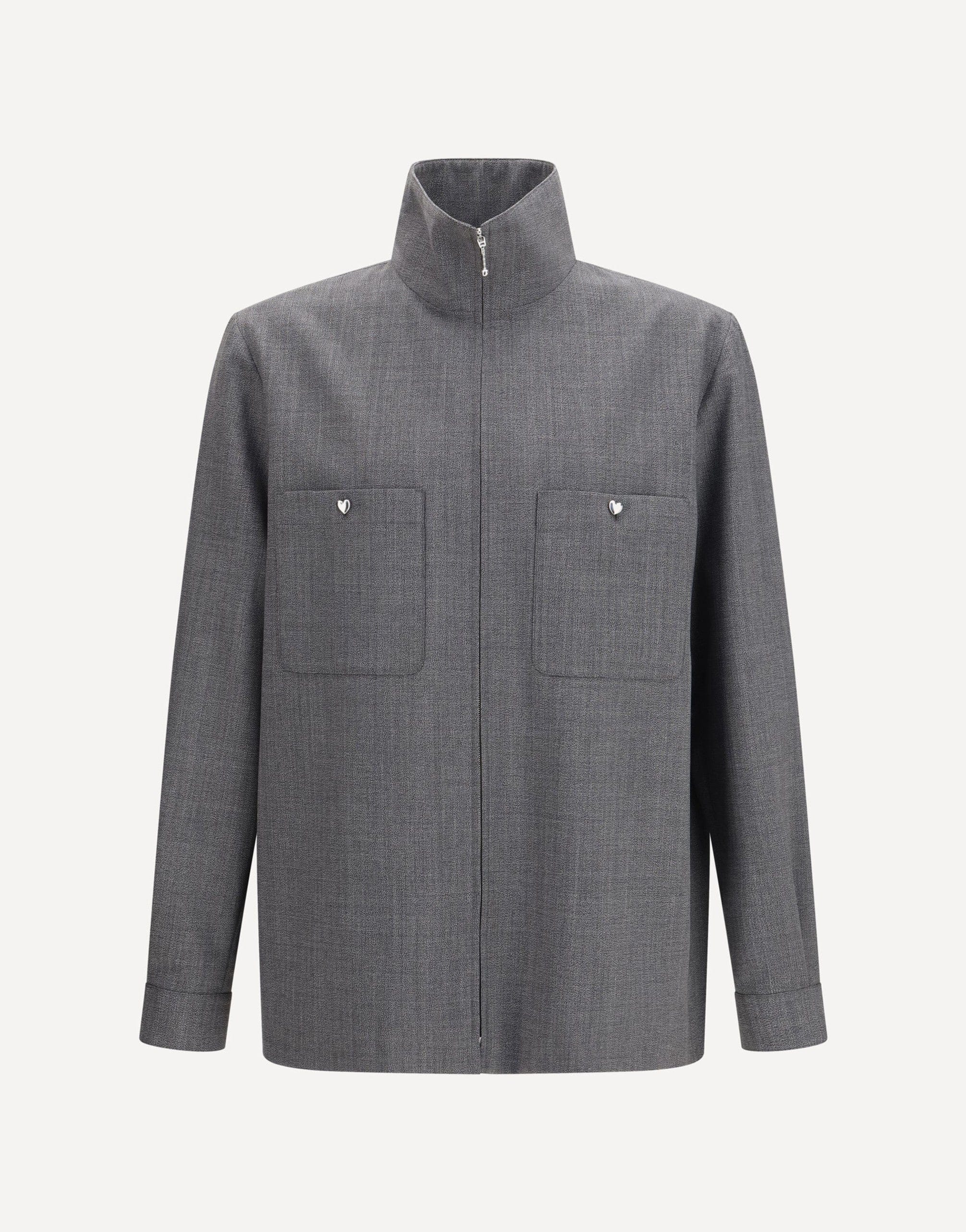 Valentino Mouliné Wool Shirt Jacket