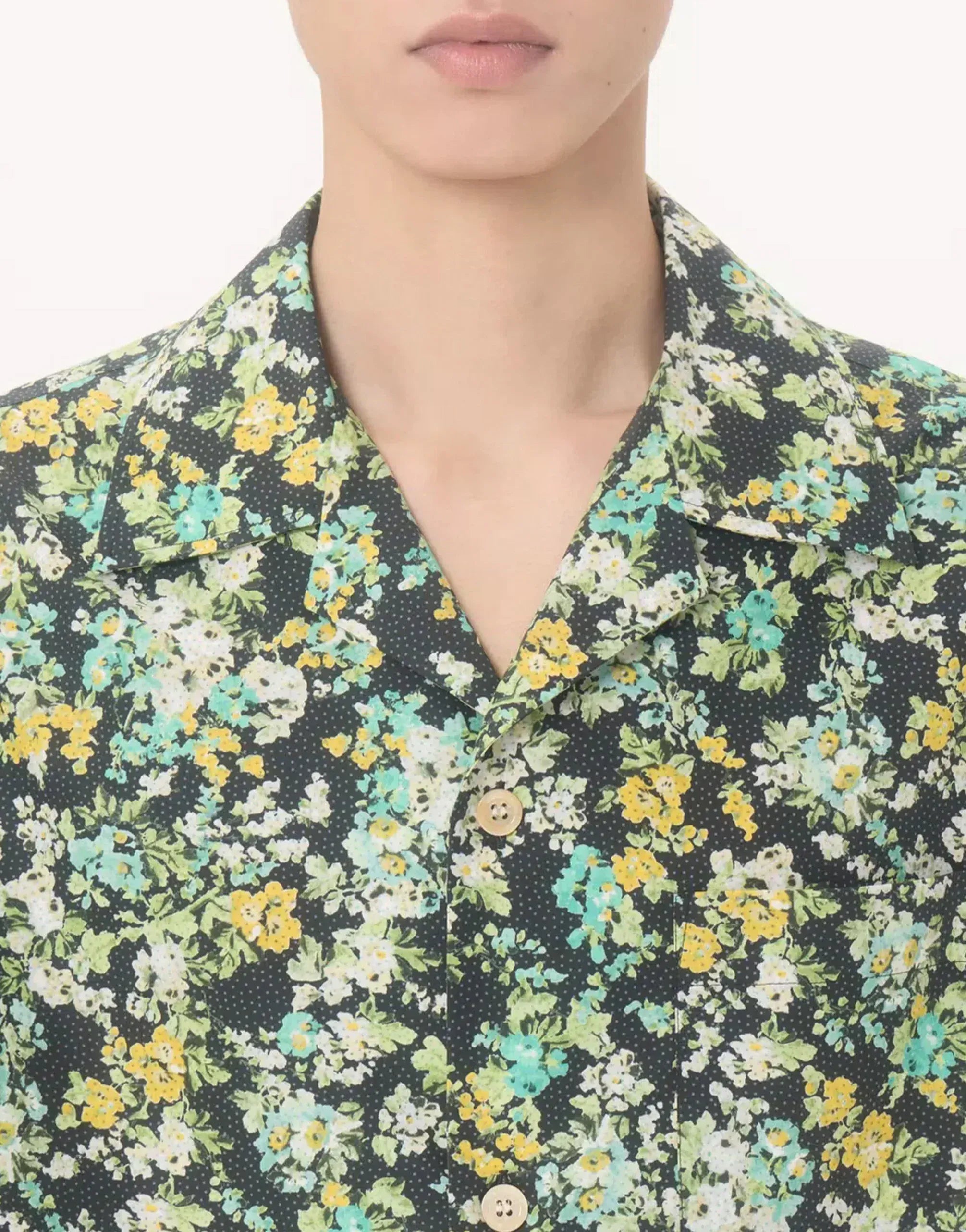 Valentino Bowling Papier Floral Print Shirt