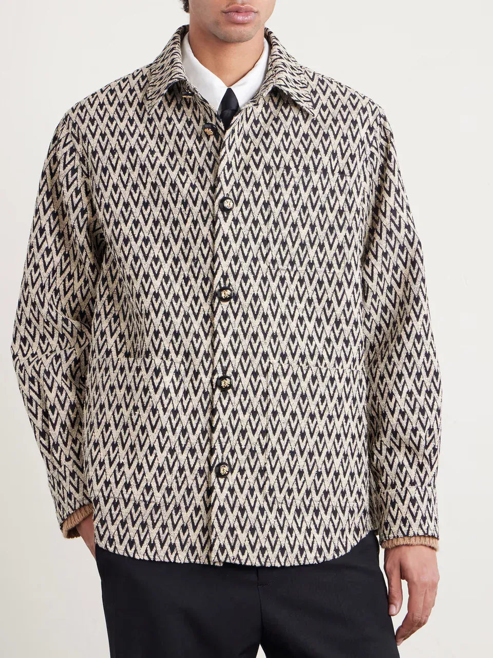 Valentino Toute La V Cotton-Blend Jacquard Jacket