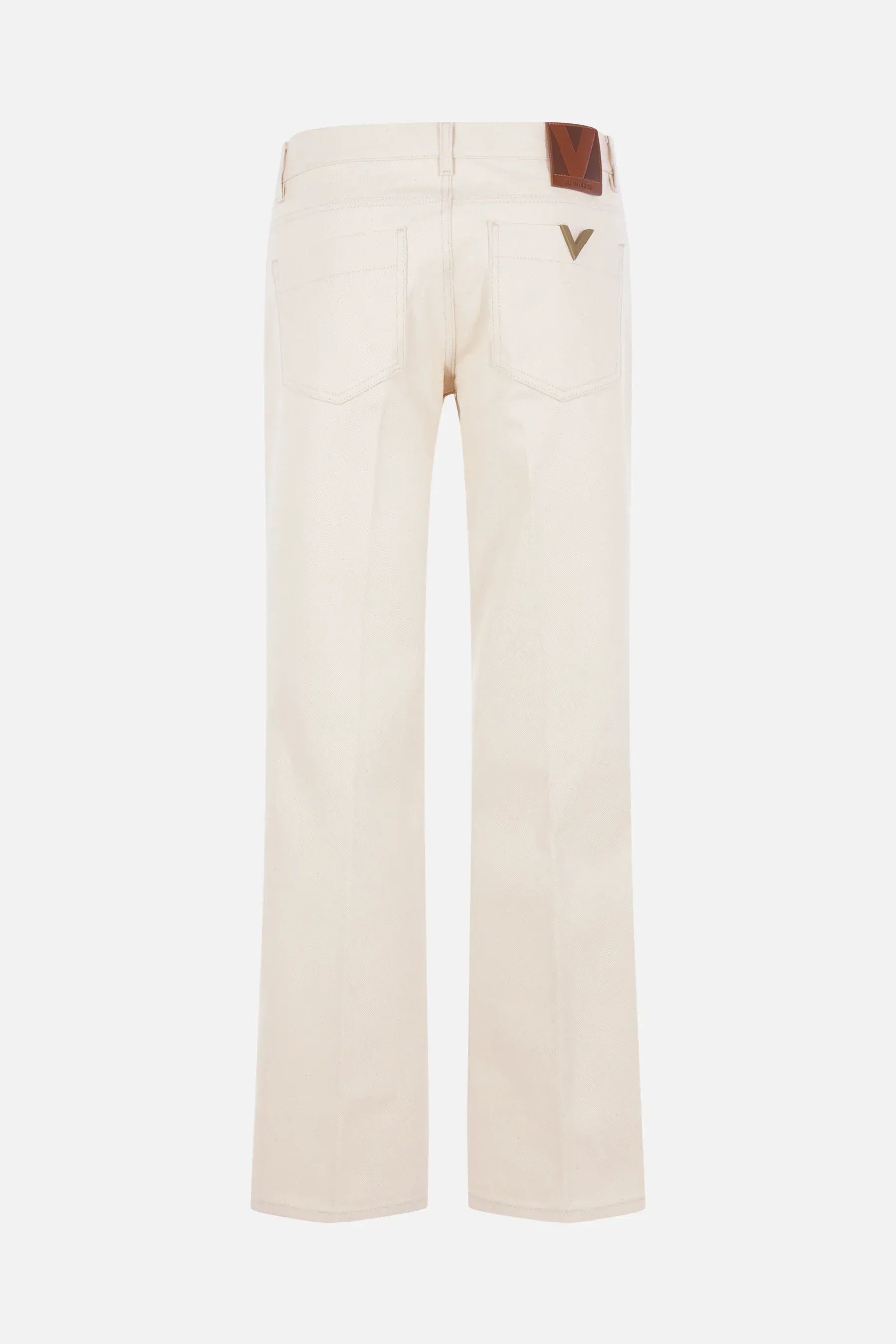 Valentino V Gold Detail Denim Flare Jeans