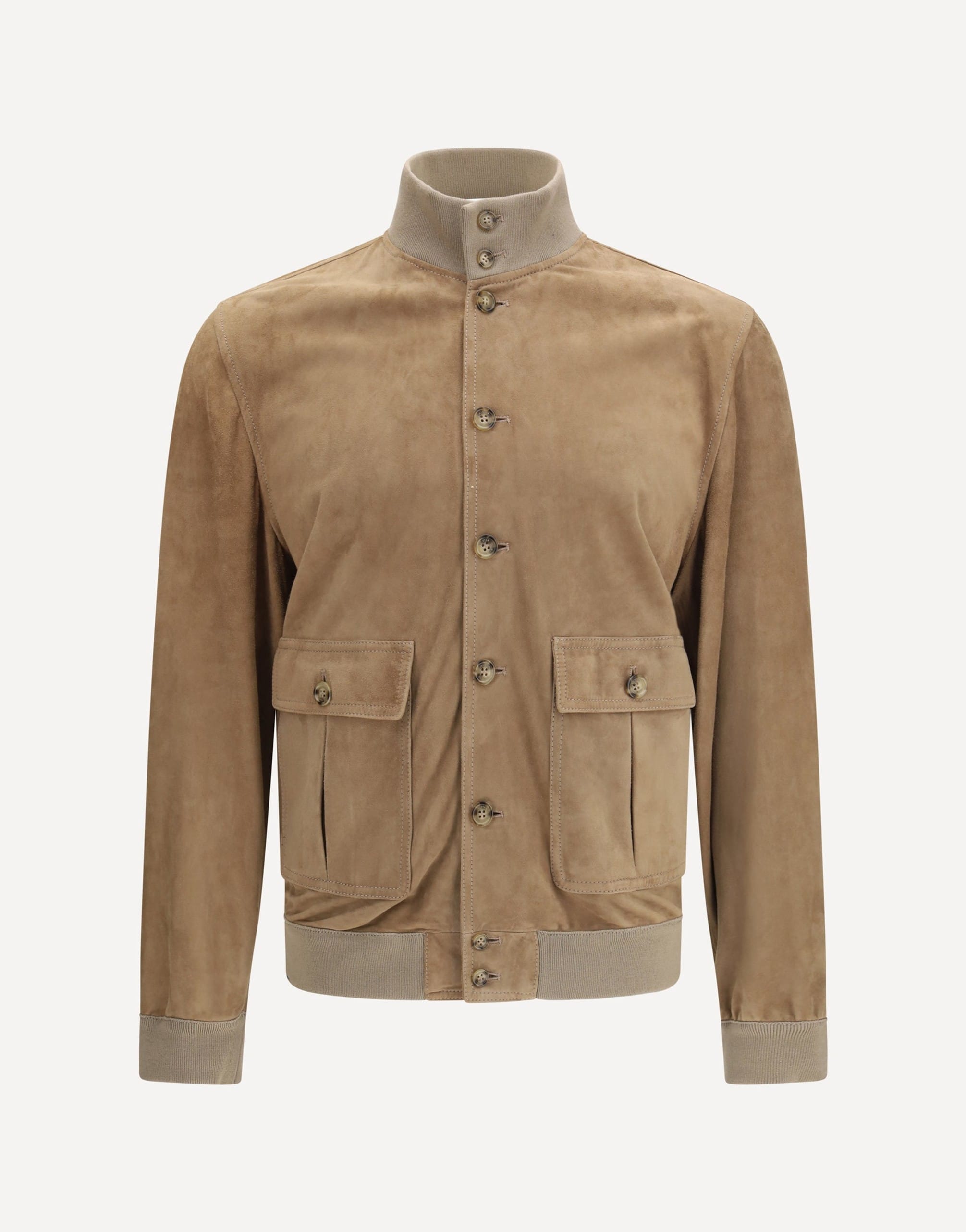 Valstar Suede Leather Jacket With Ribbed Cuffs