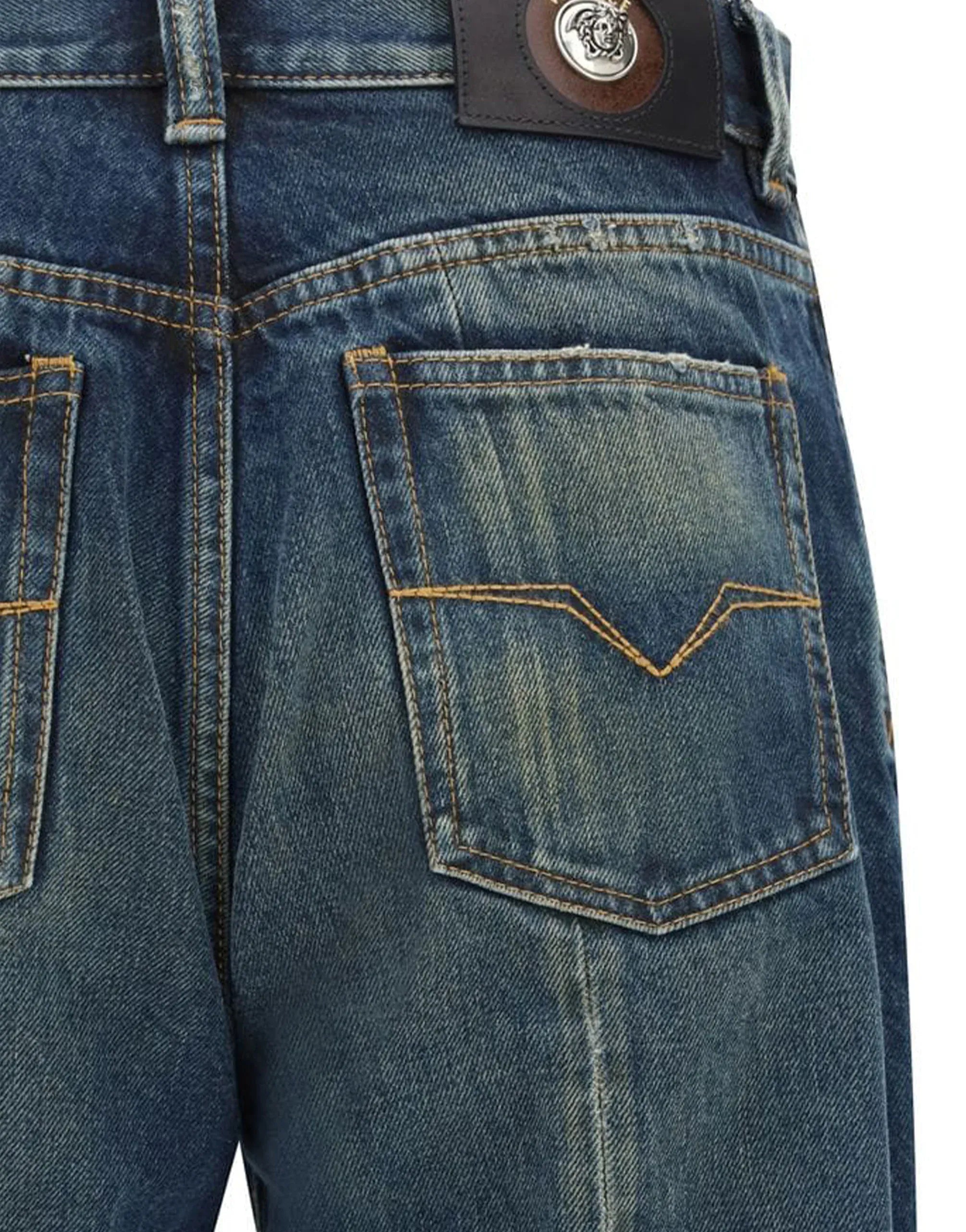 3D Medusa Distressed Straight-Leg Jeans - alternate view