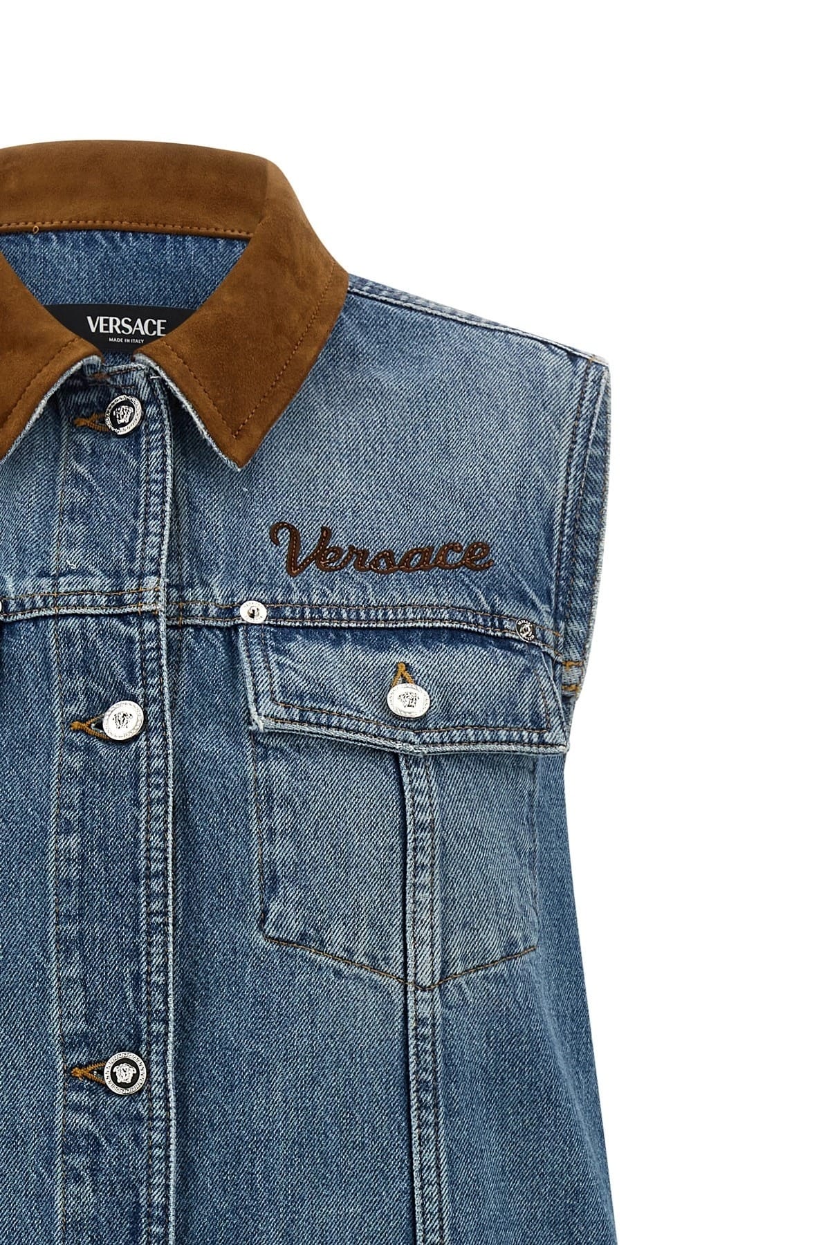 Versace Versace A-Line Denim Mini Dress