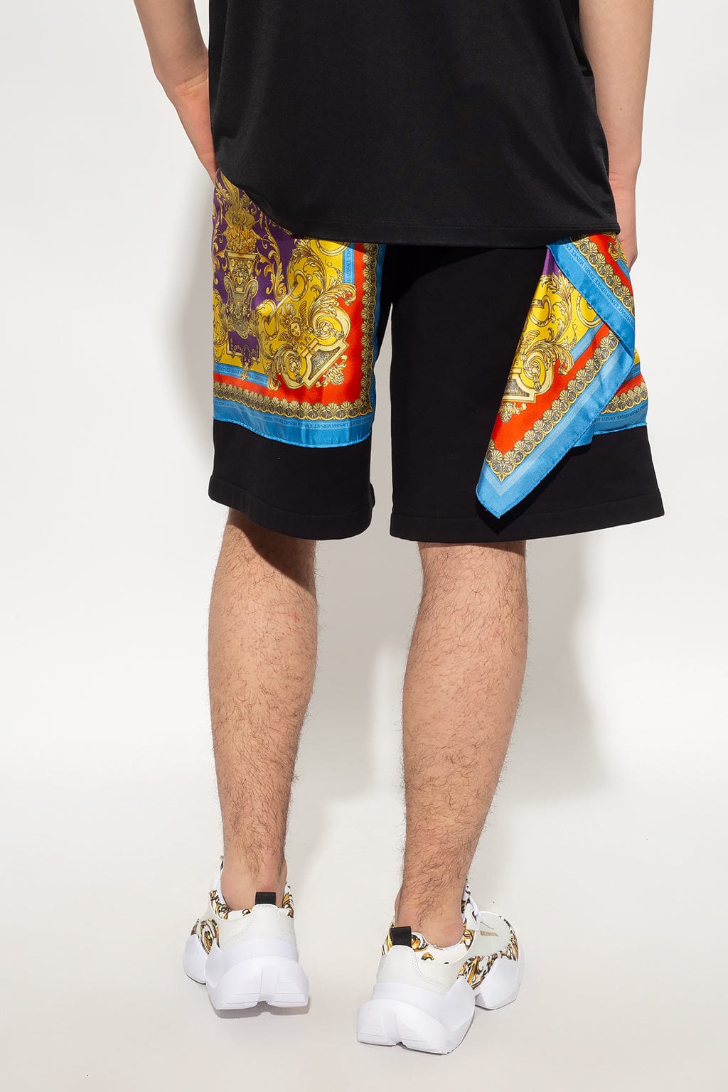 Versace Barocco Goddess Print Shorts