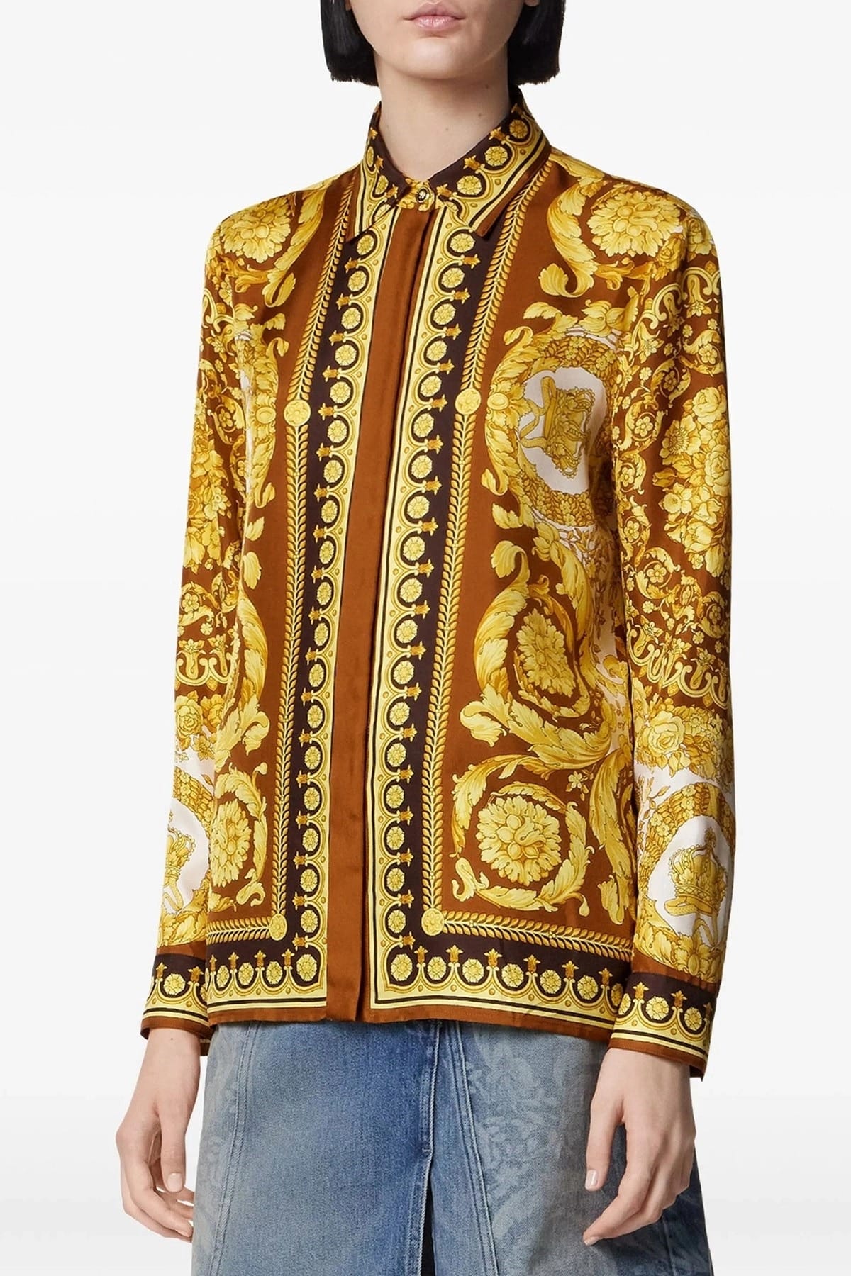 Versace Barocco Print Silk Twill Shirt - alternate view