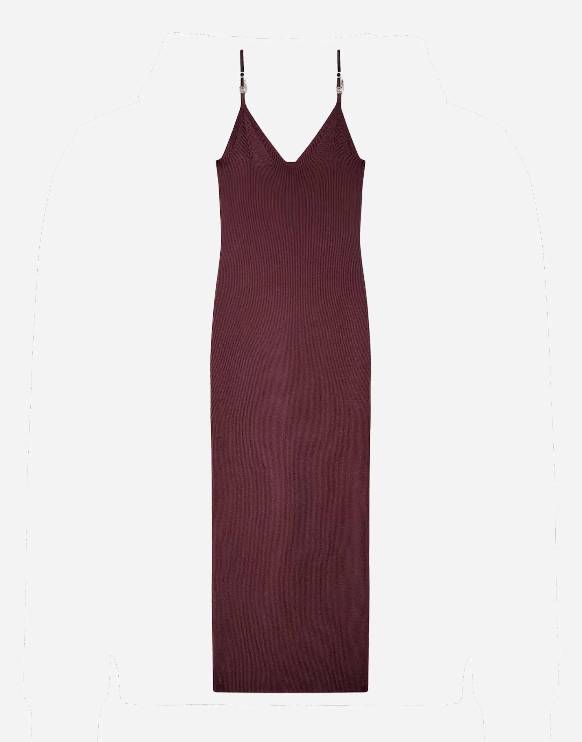 Versace Bordeaux Viscose Knit Midi Dress