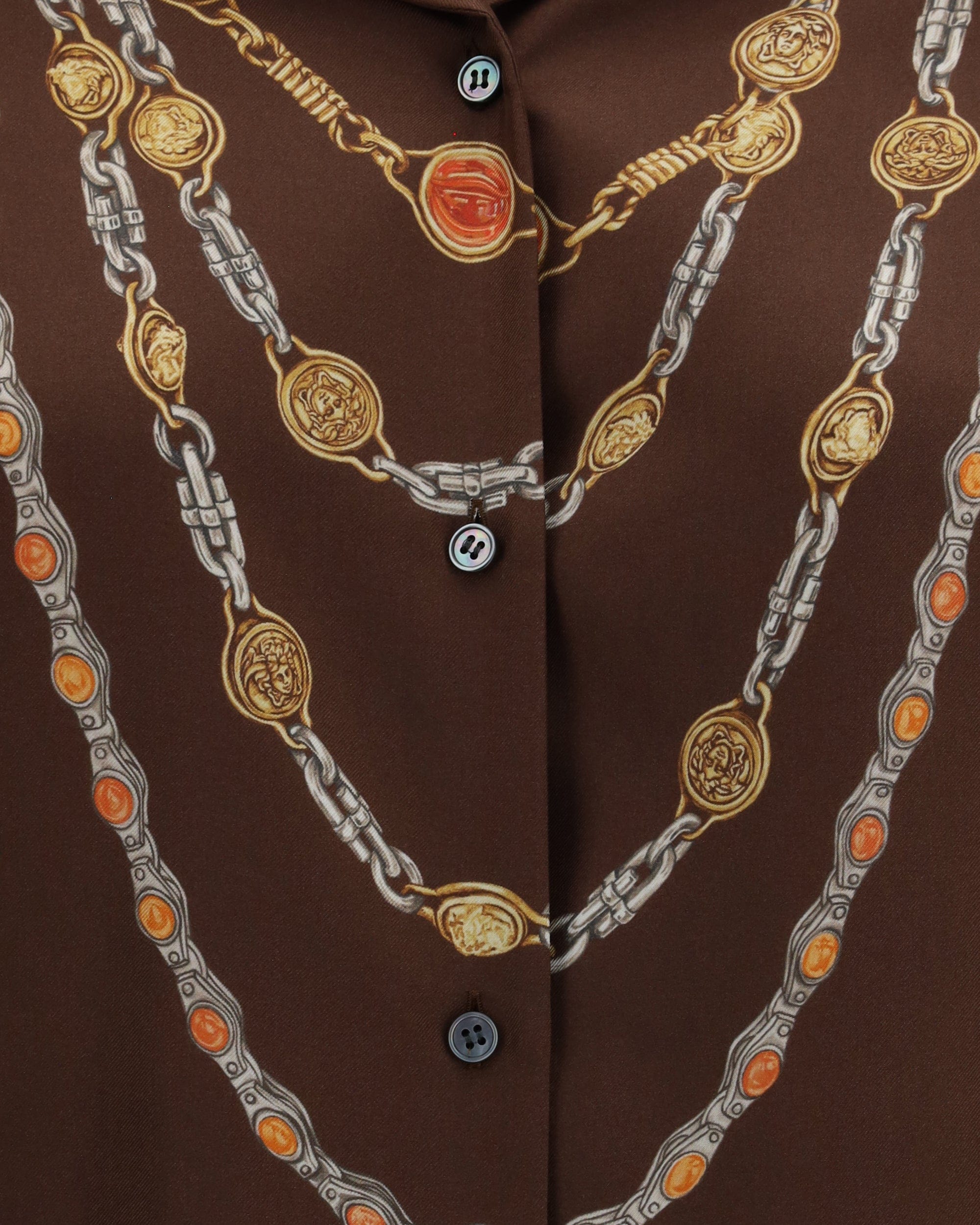 Versace Chain Print Buttoned Shirt