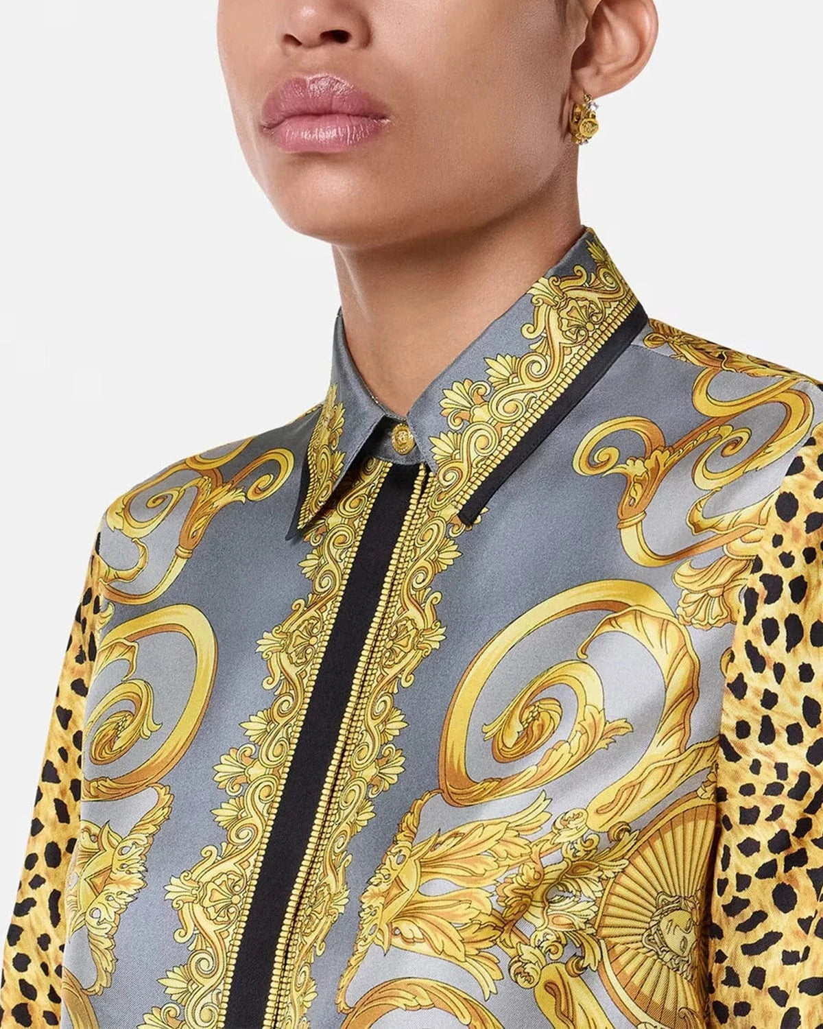 Versace Cheetah Foulard Silk Shirt