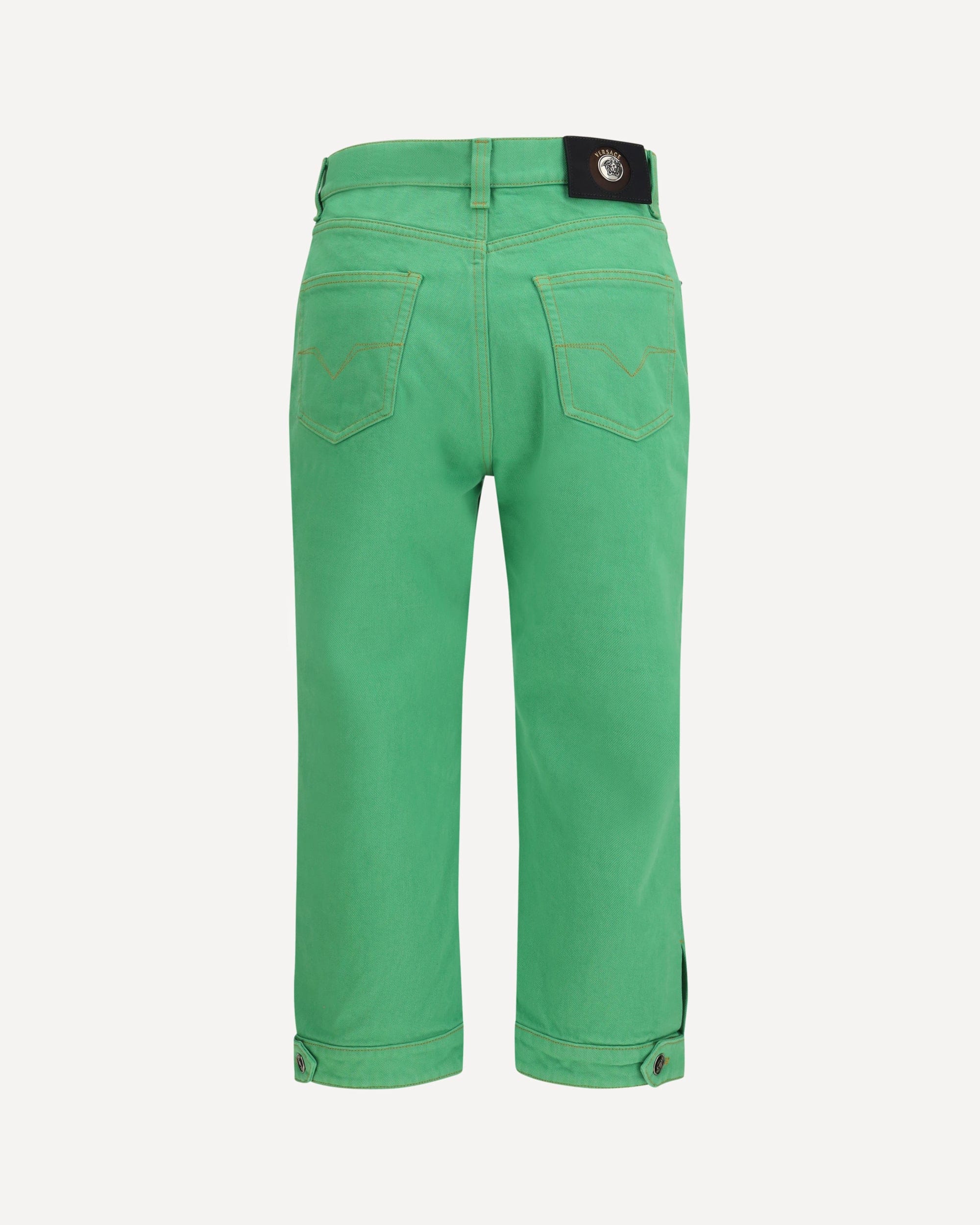 Versace Cropped Cotton Denim Jeans