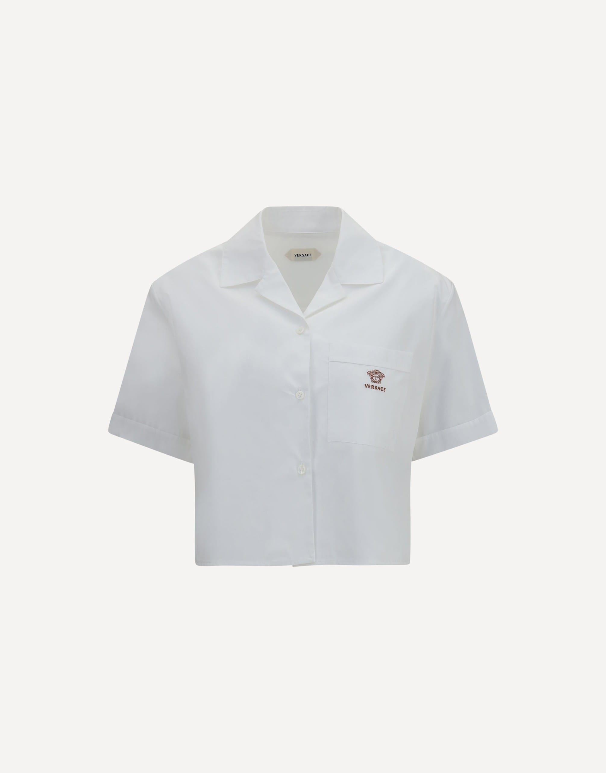 Versace Versace Cropped Cotton Poplin Shirt