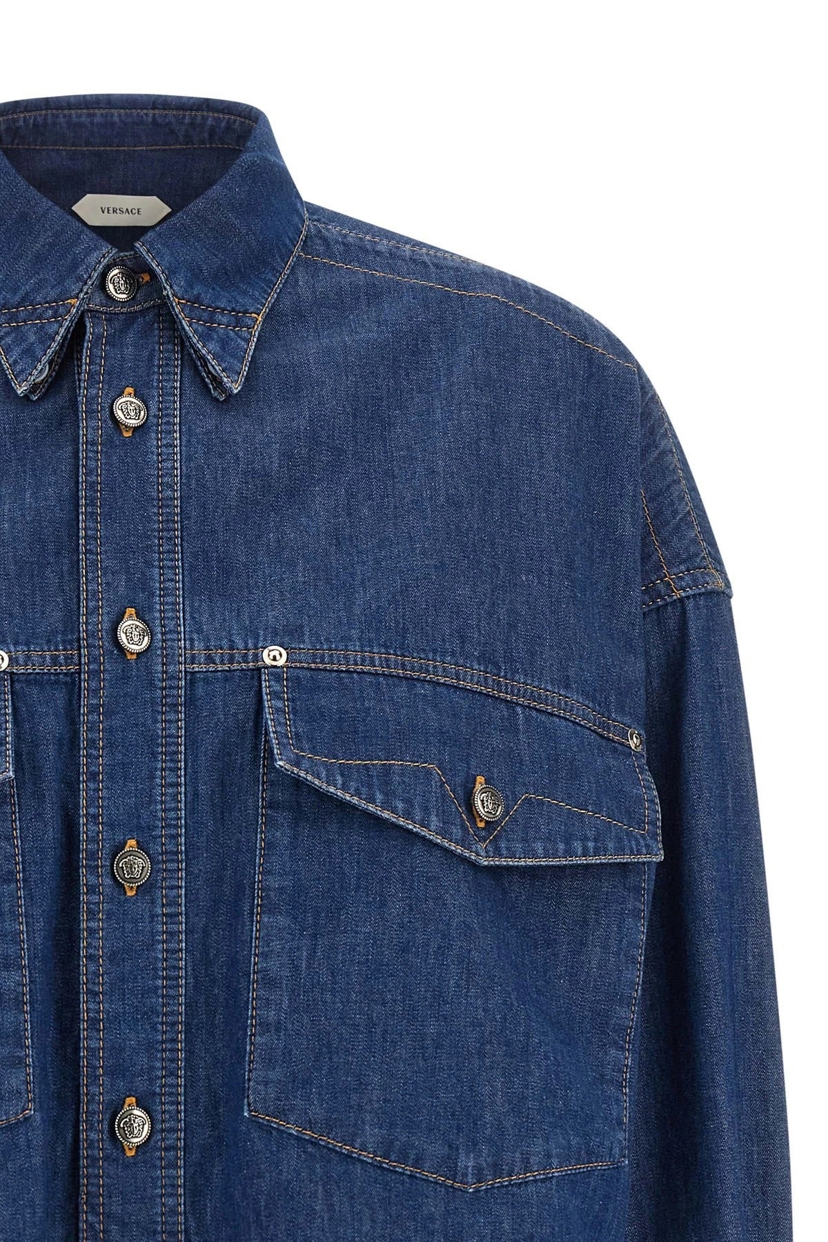 Versace Cropped Denim Shirt