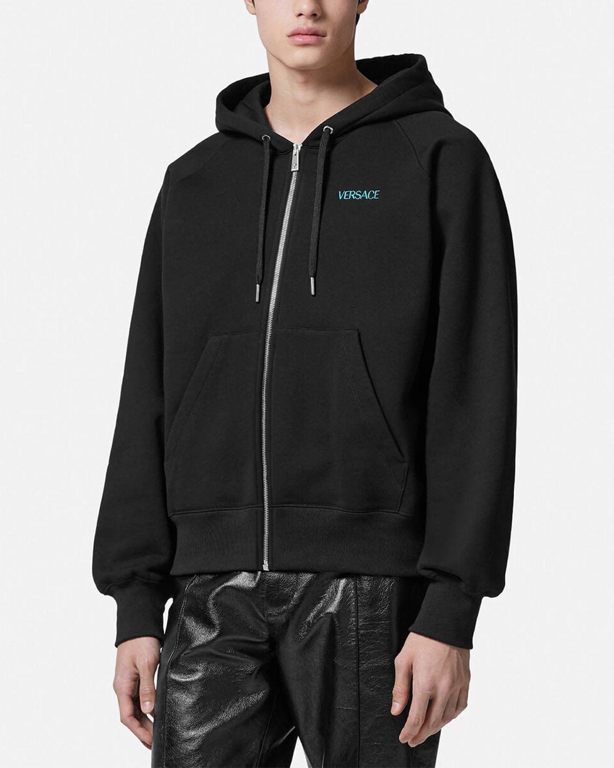 Versace Embroidered City Lights Zip Hoodie