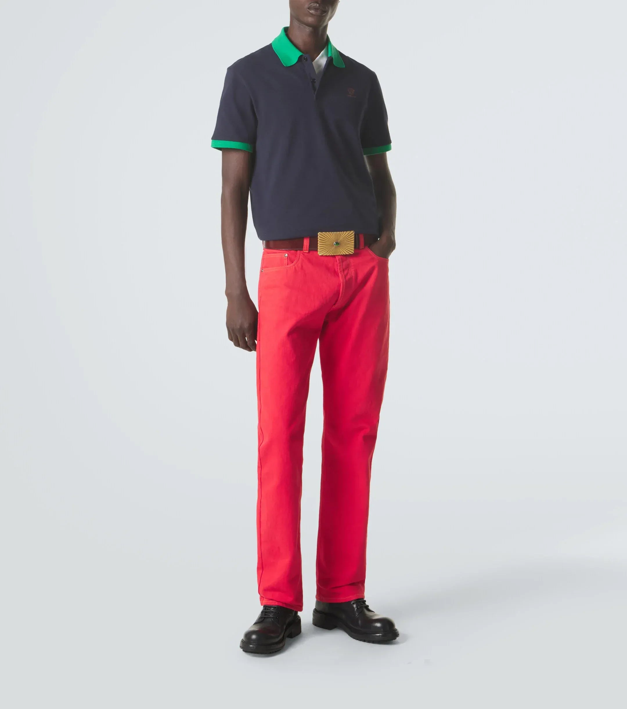 Versace Embroidered Cotton Piqué Polo