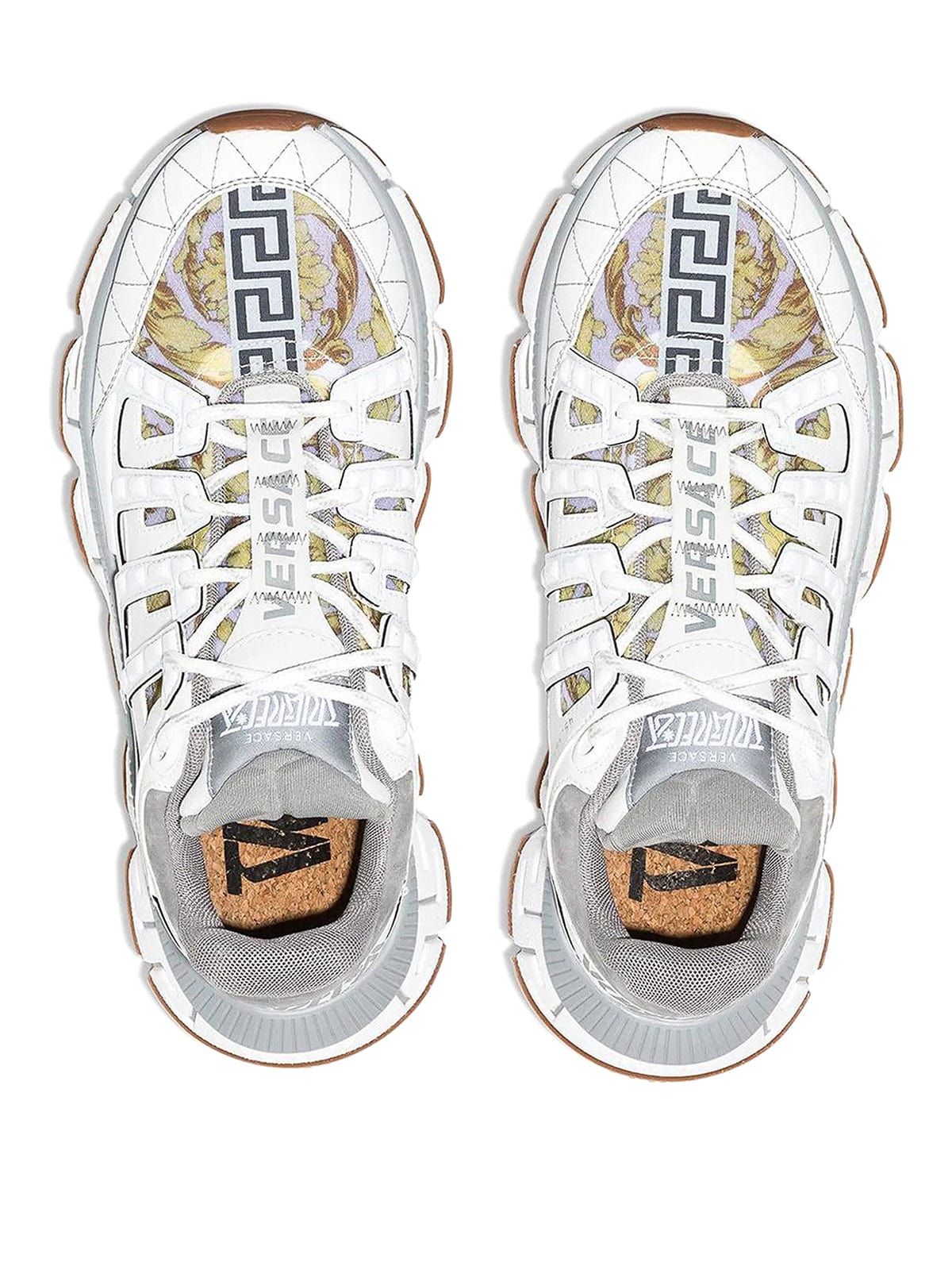 Versace Greek Motif Paneled Sneakers