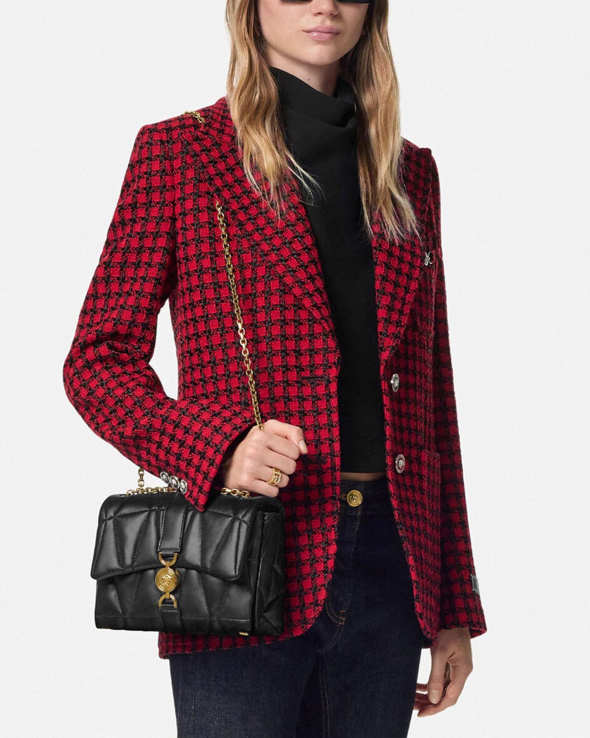 Versace Kleio Quilted Shoulder Bag