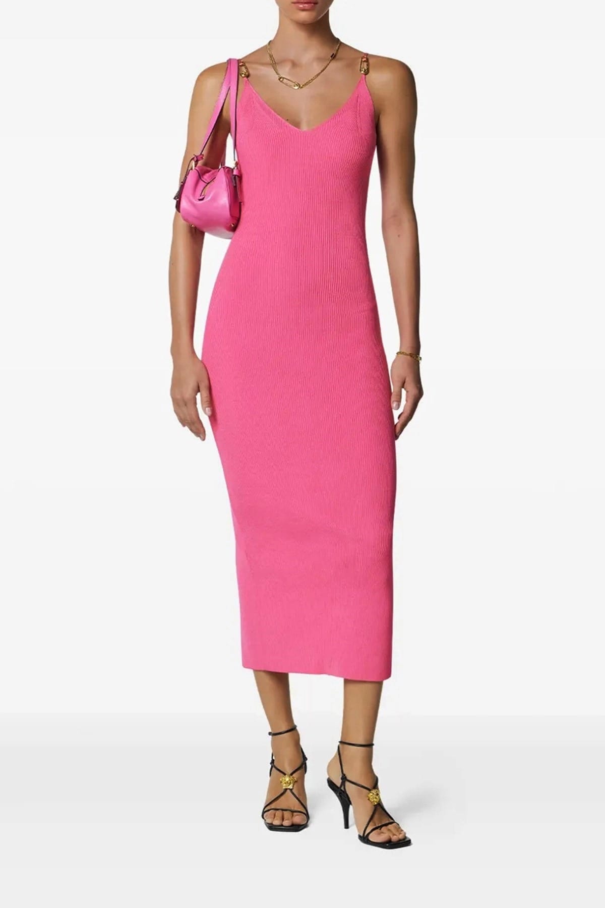 Versace Gebreide Kokerjurk met V-hals - alternate view