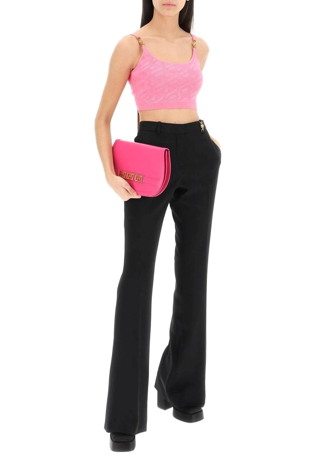 Versace La Greca Medusa Jacquard Crop Top