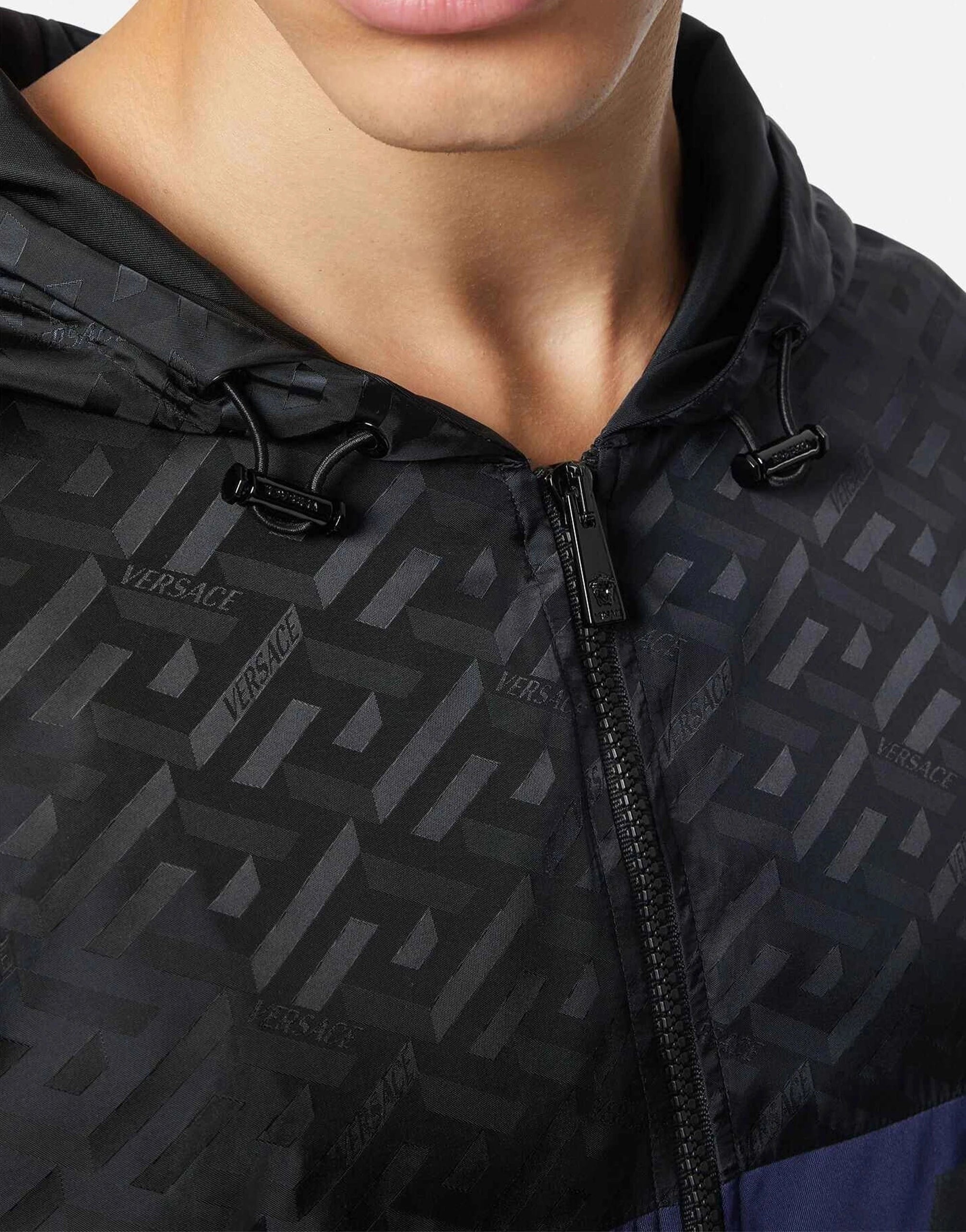 Versace La Greca Print Hooded Jacket