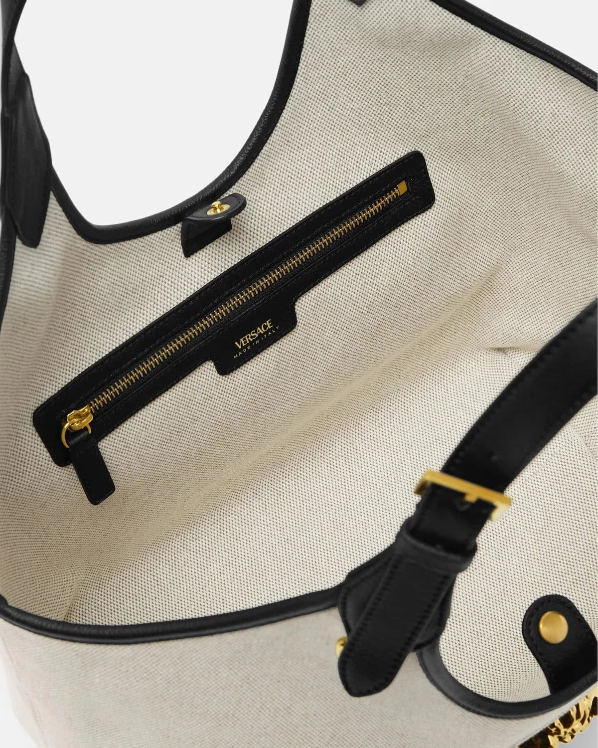 Versace La Medusa Emblem Canvas Tote Bag