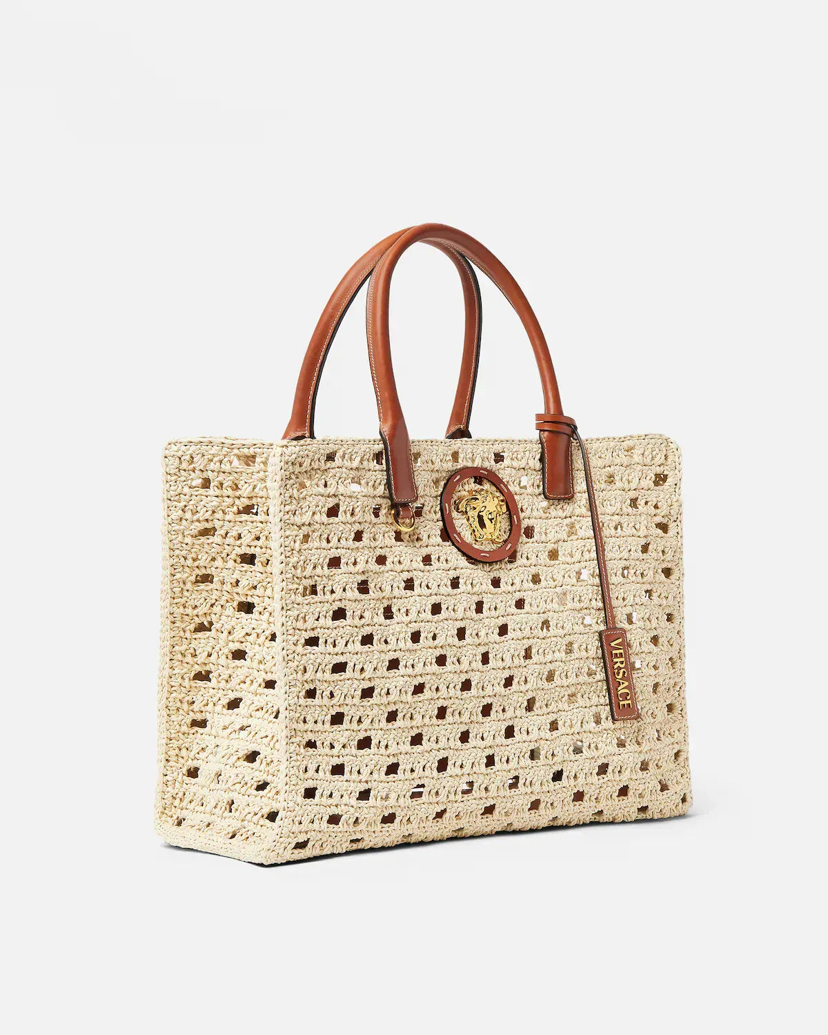 Versace La Medusa Large Raffia Tote Bag