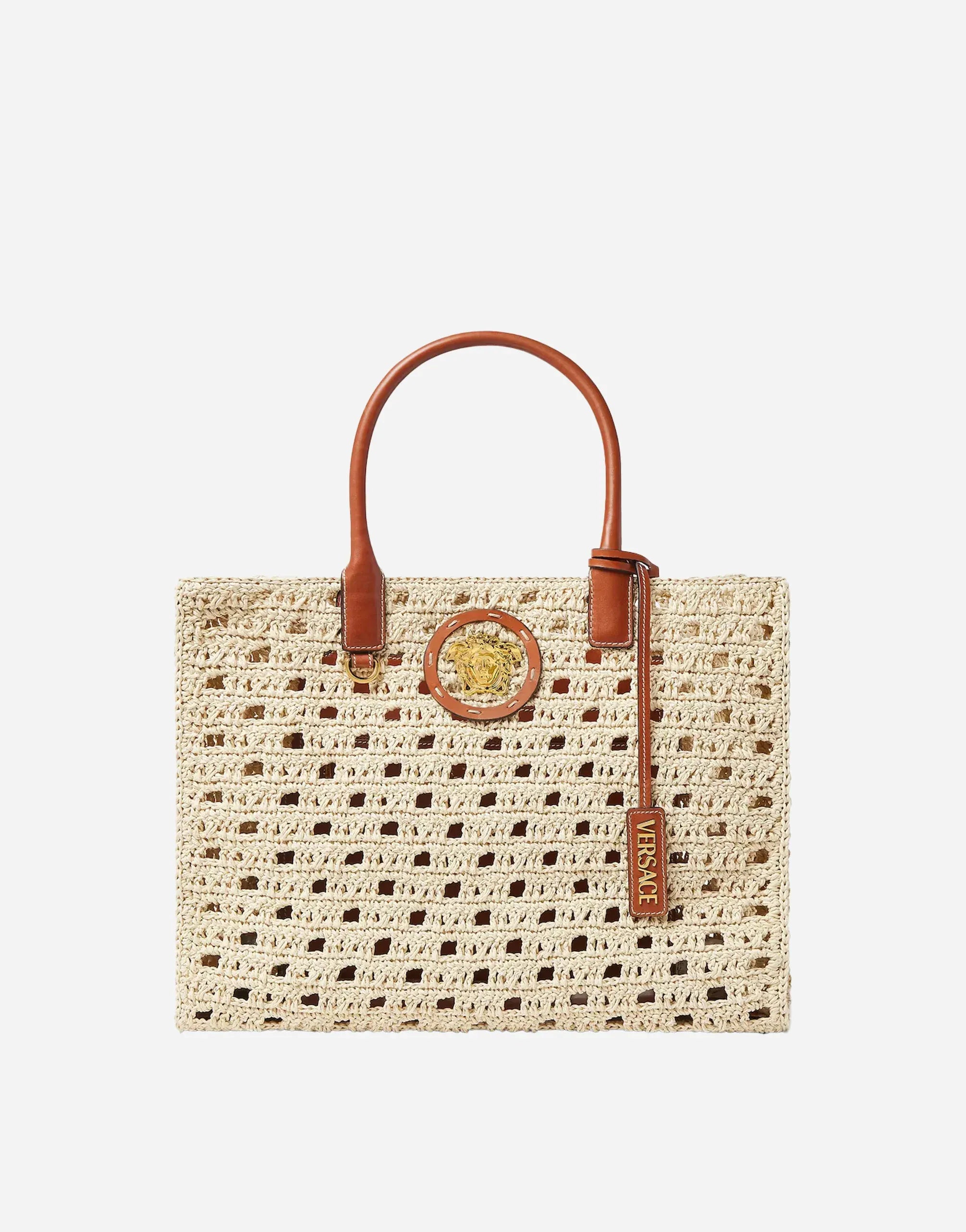 Versace La Medusa Large Raffia Tote Bag