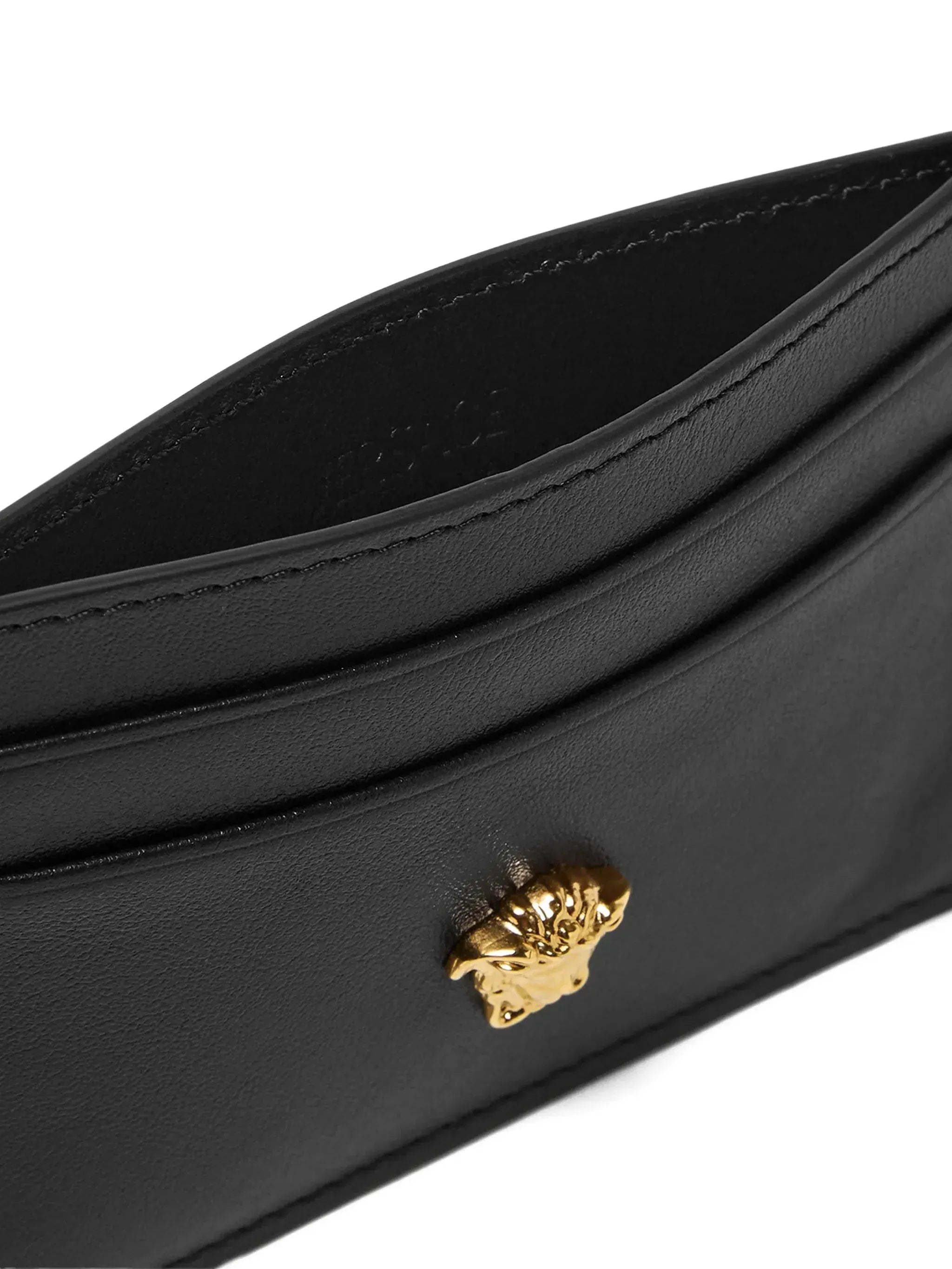 Versace La Medusa Logo-Plaque Leather Cardholder