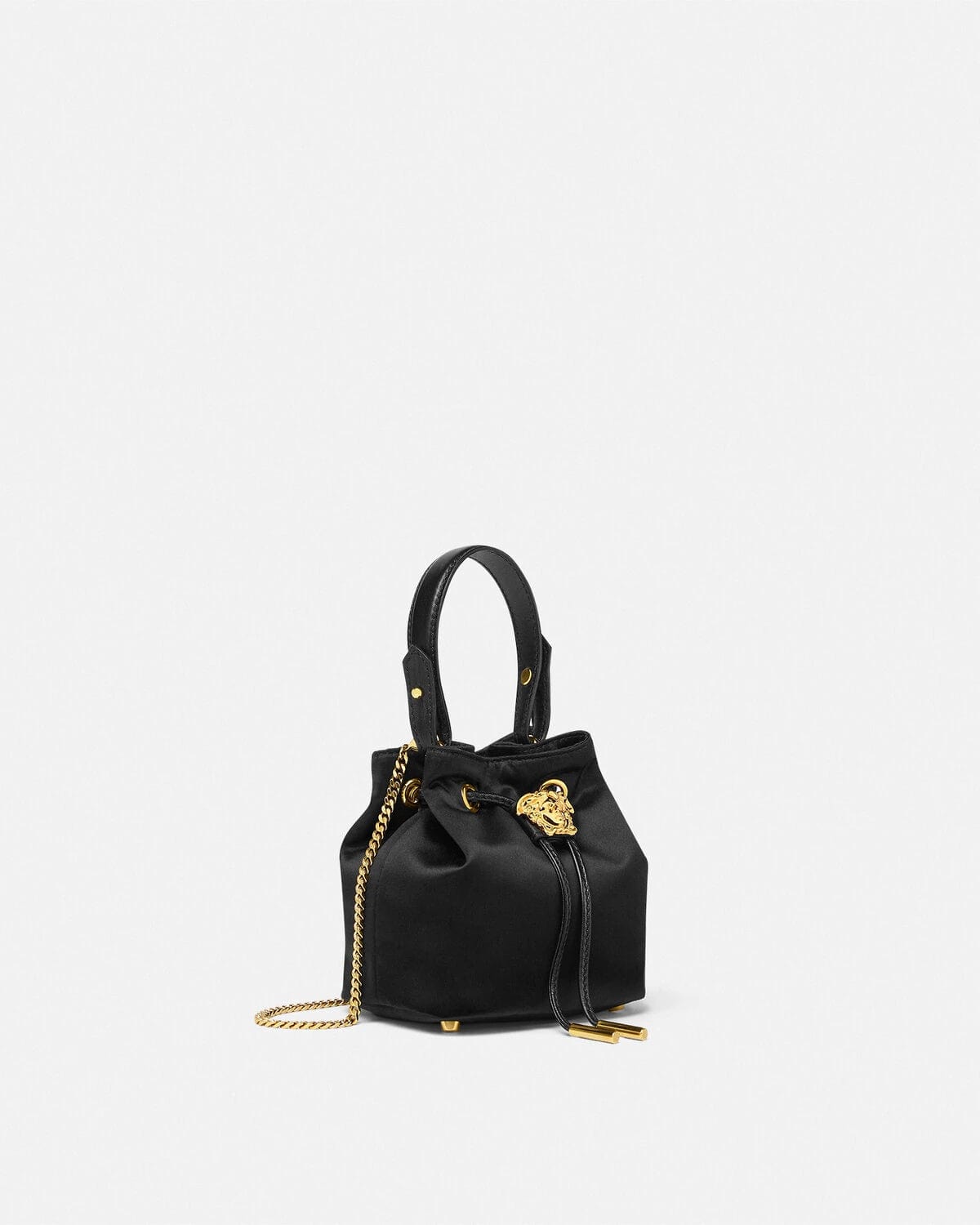 Versace La Medusa Satin Mini Bucket Bag