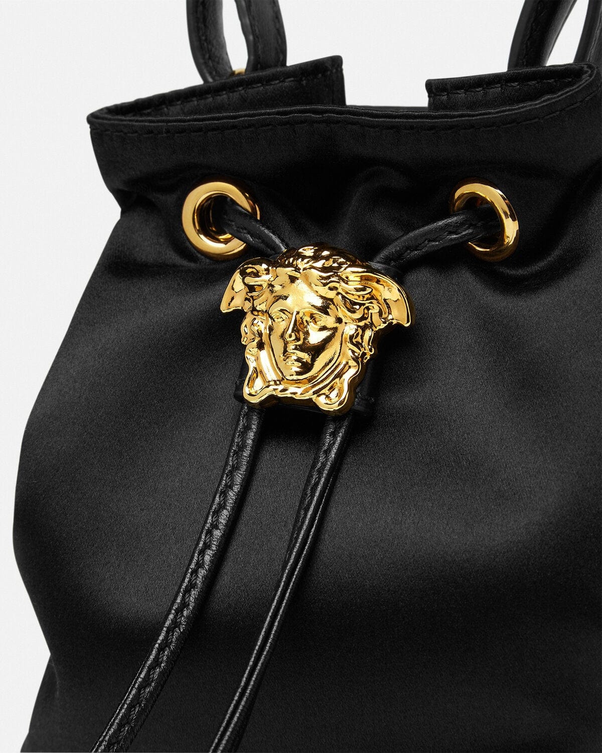 Versace La Medusa Satin Mini Bucket Bag
