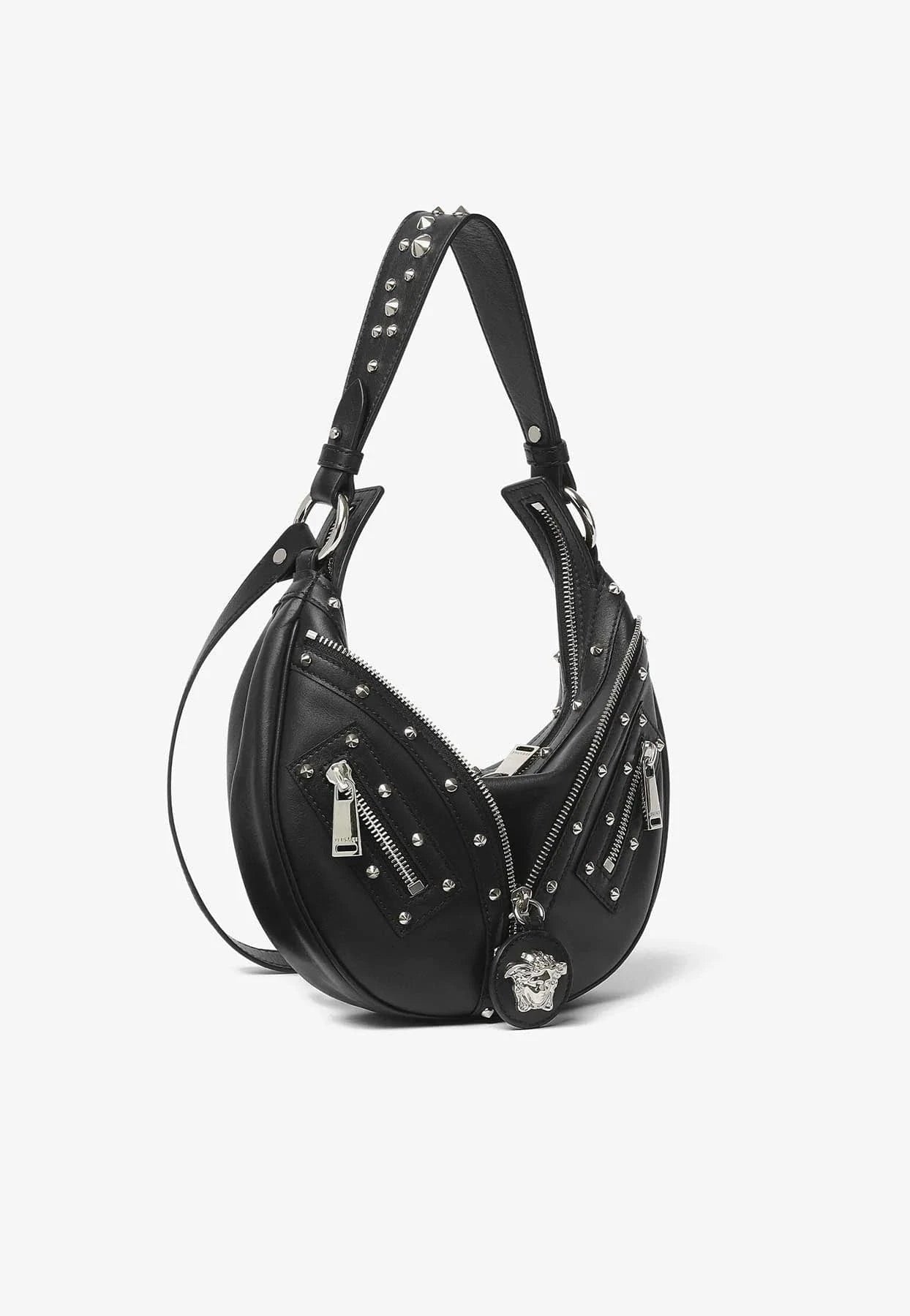 Versace La Medusa Small Studded Hobo Bag