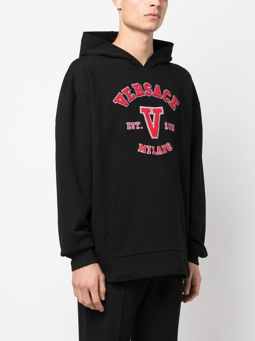 Versace Logo Embroidery Cotton Hoodie