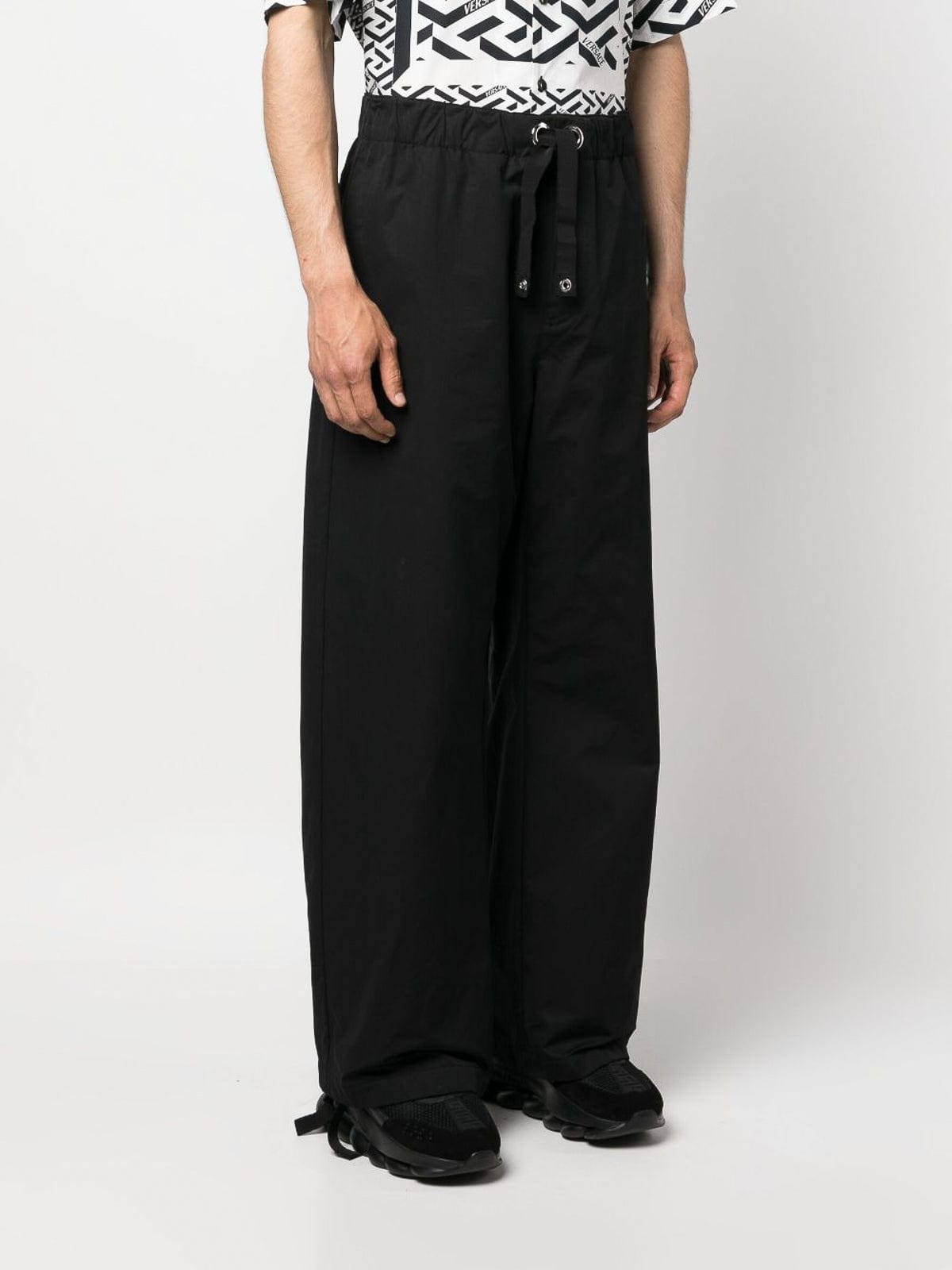 Versace Logo-Embroidery Straight Trousers