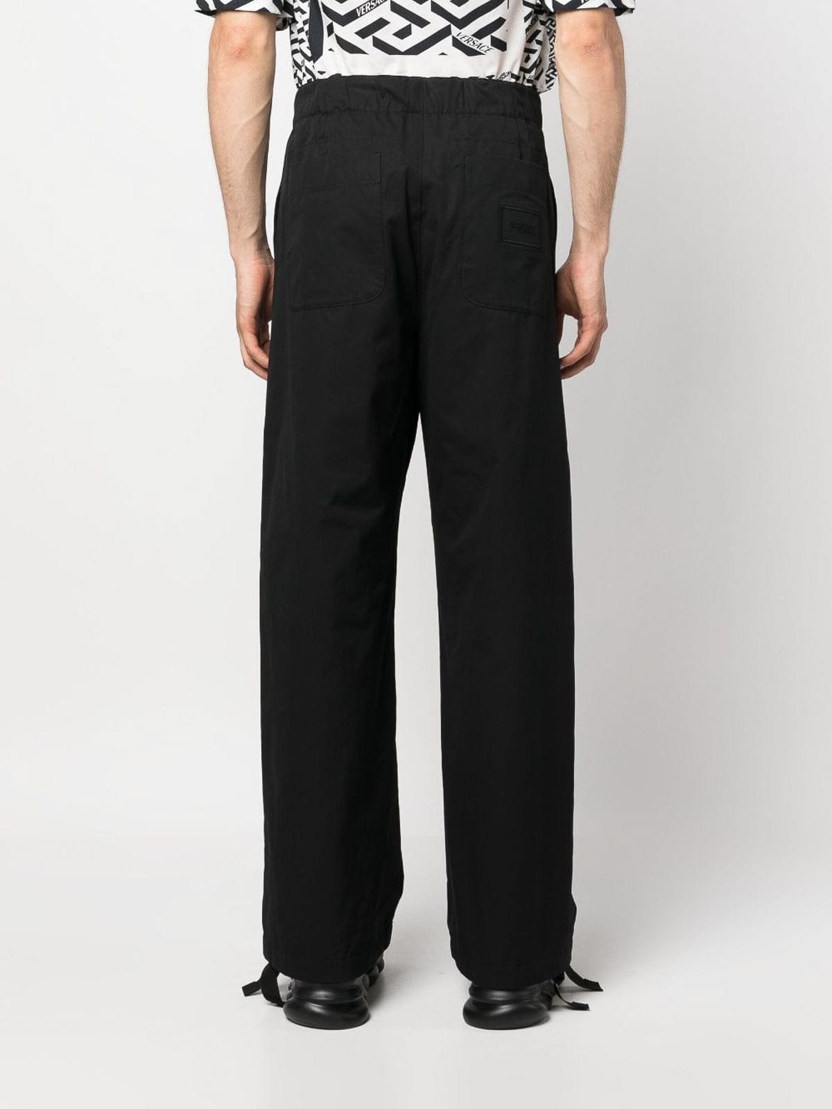 Versace Logo-Embroidery Straight Trousers