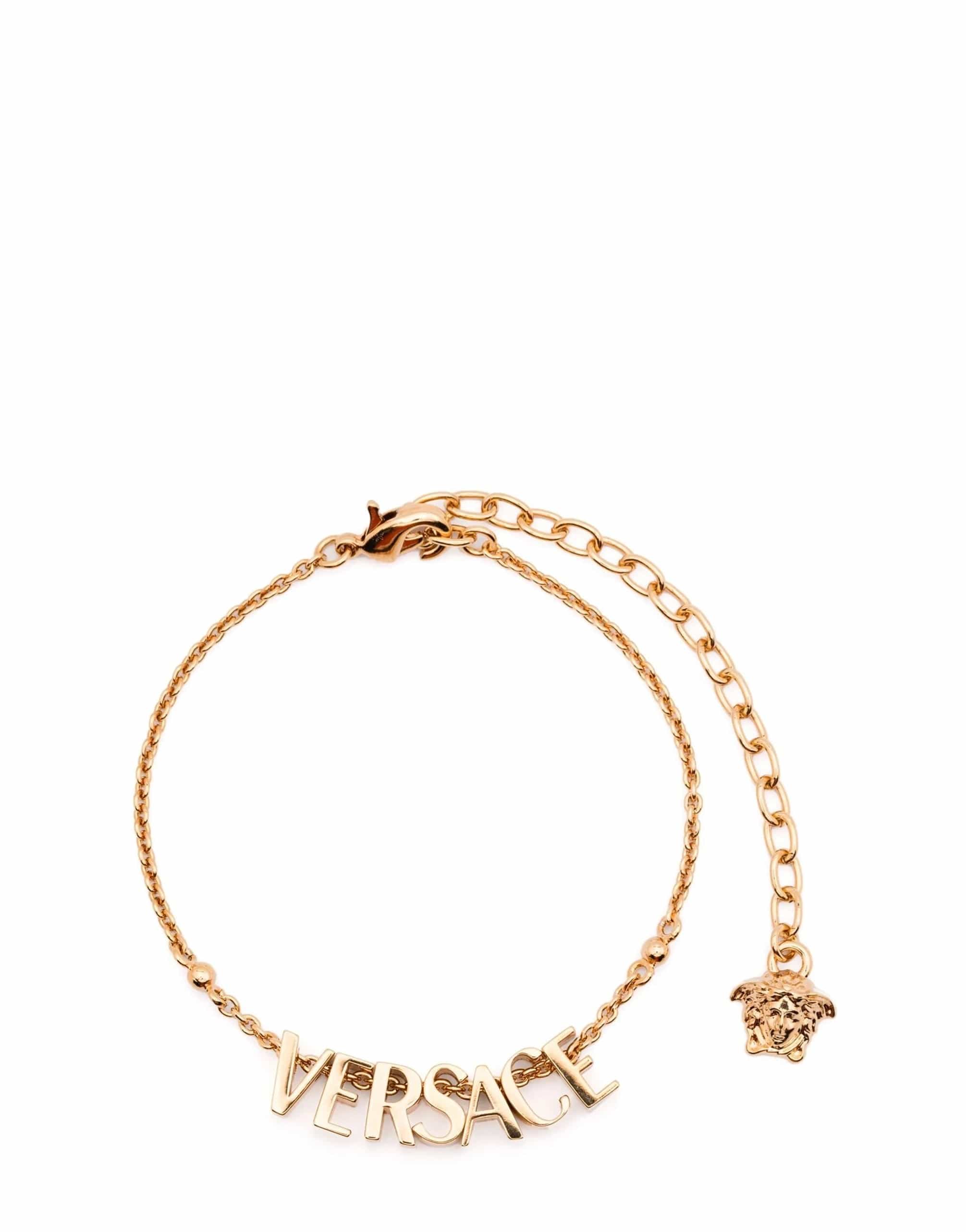 Versace Versace Logo Lettering Chain Bracelet