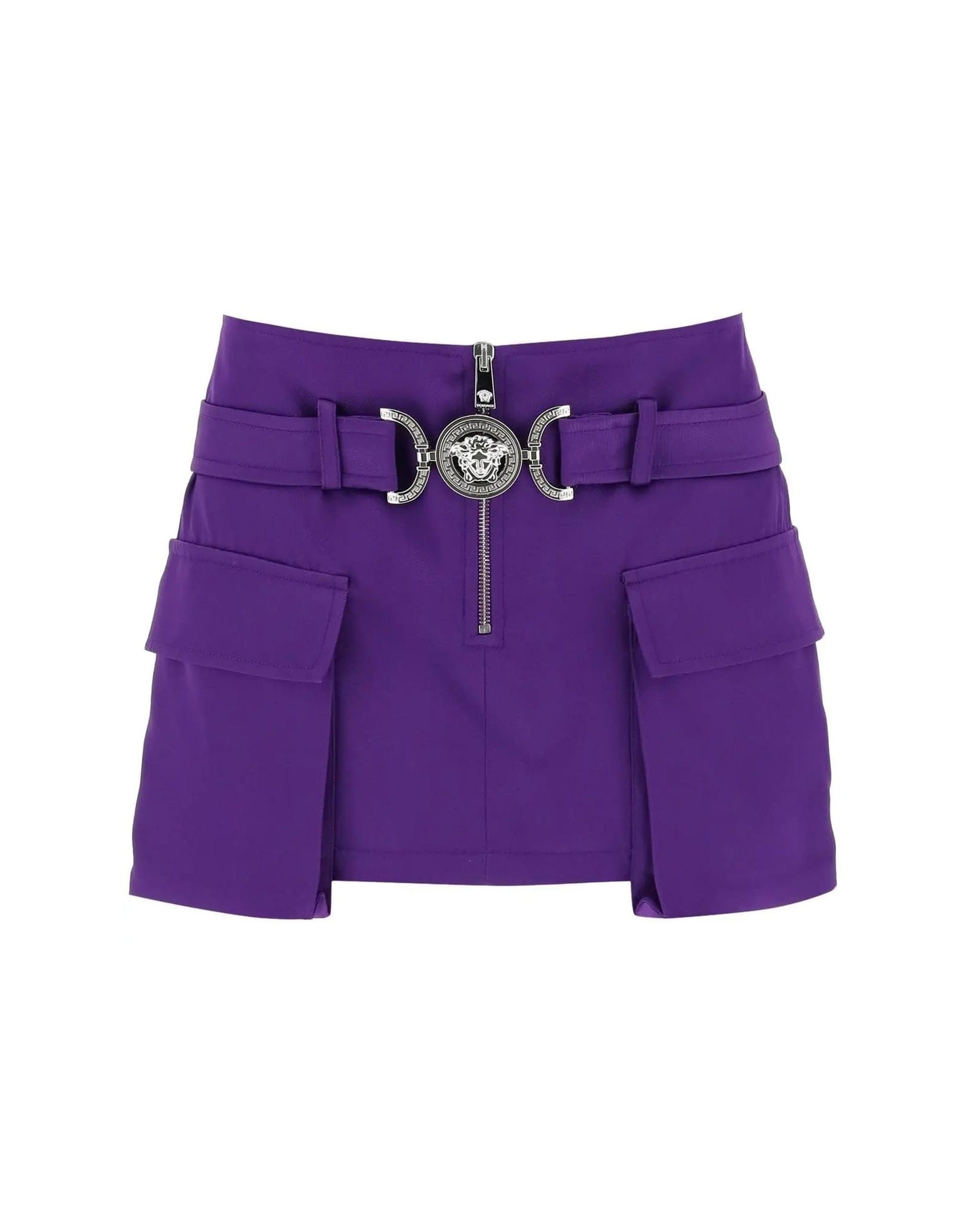 Versace Medusa Belted Cargo Mini Skirt