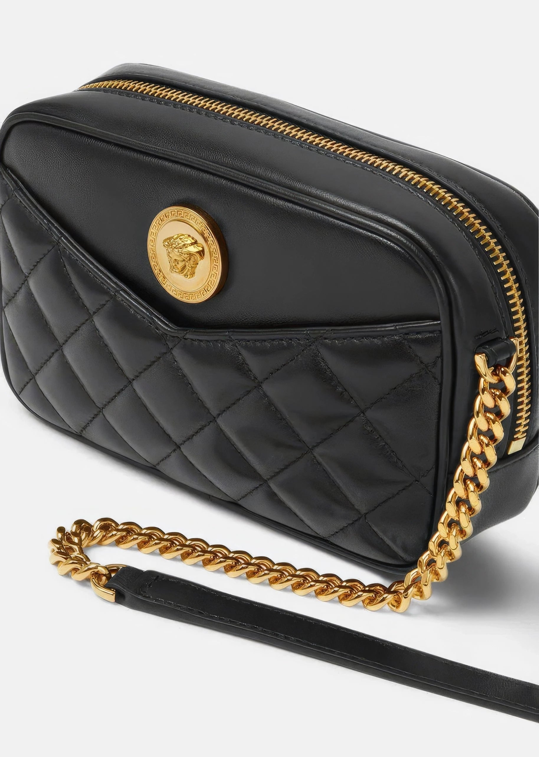 Versace Nappa Quilted La Medusa Camera Bag