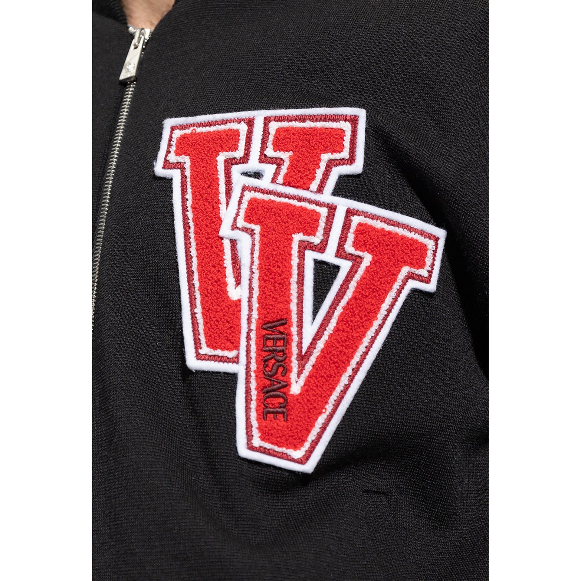 Versace Patch Logo Wool Bomber Jacket