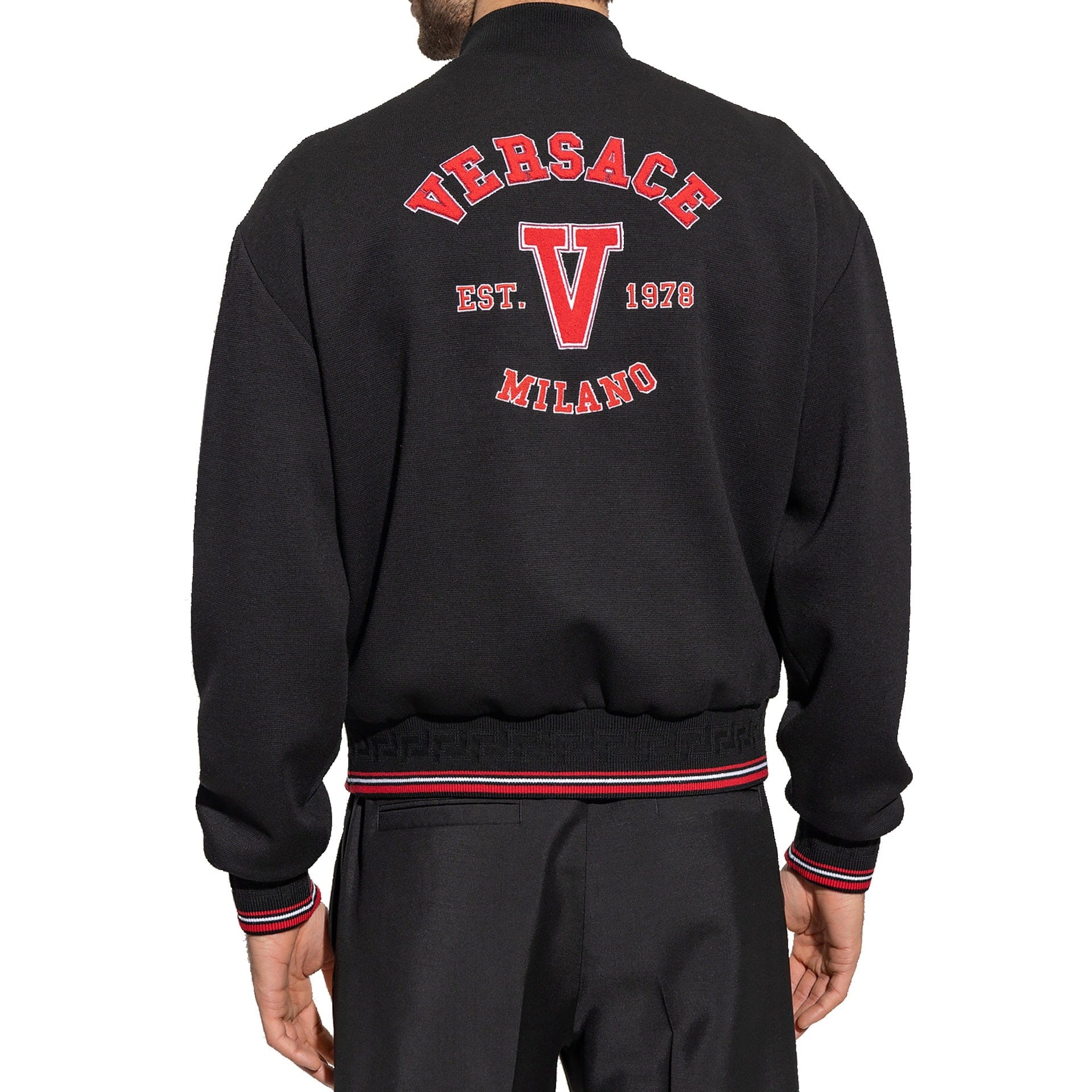 Versace Patch Logo Wool Bomber Jacket