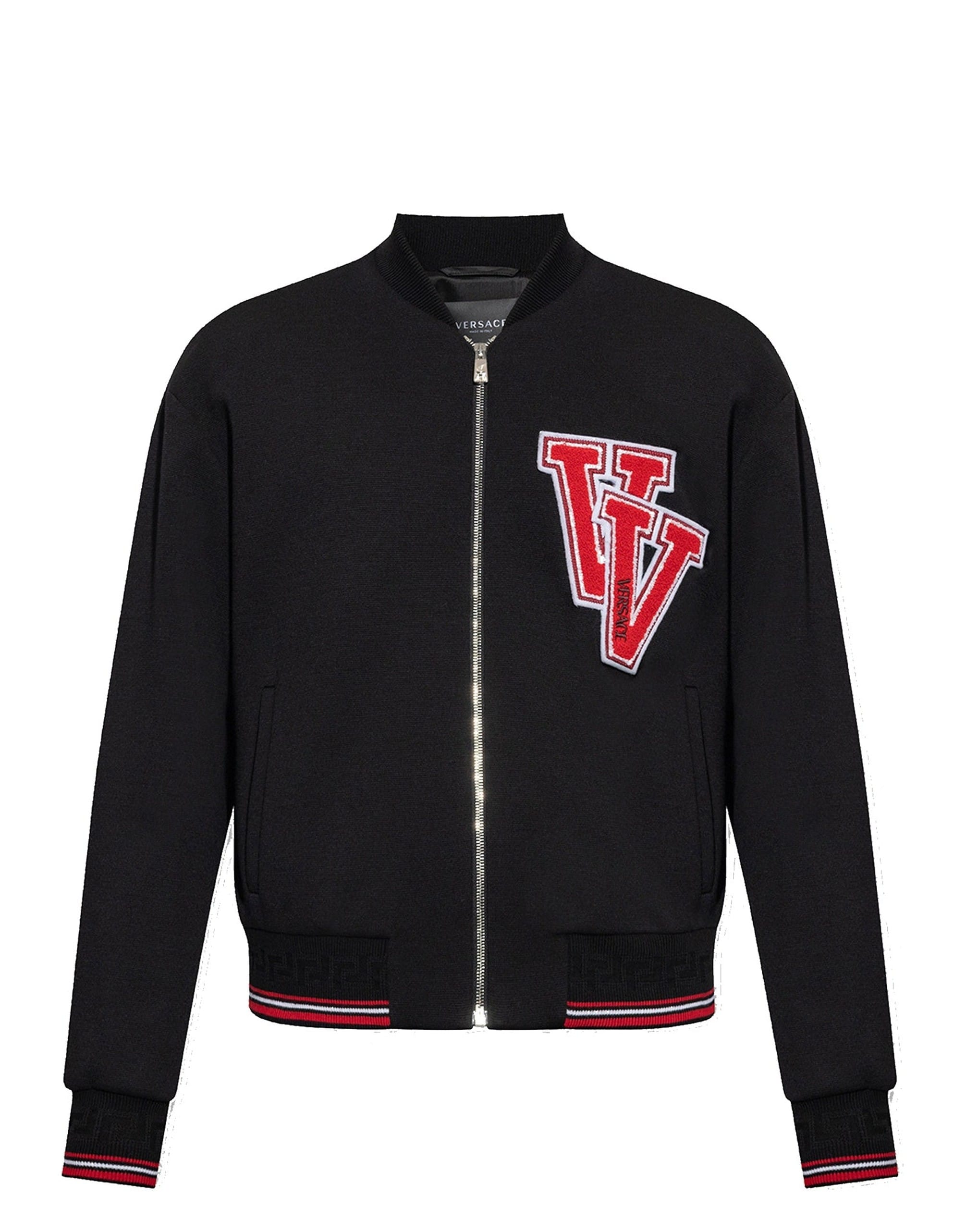 Versace Patch Logo Wool Bomber Jacket