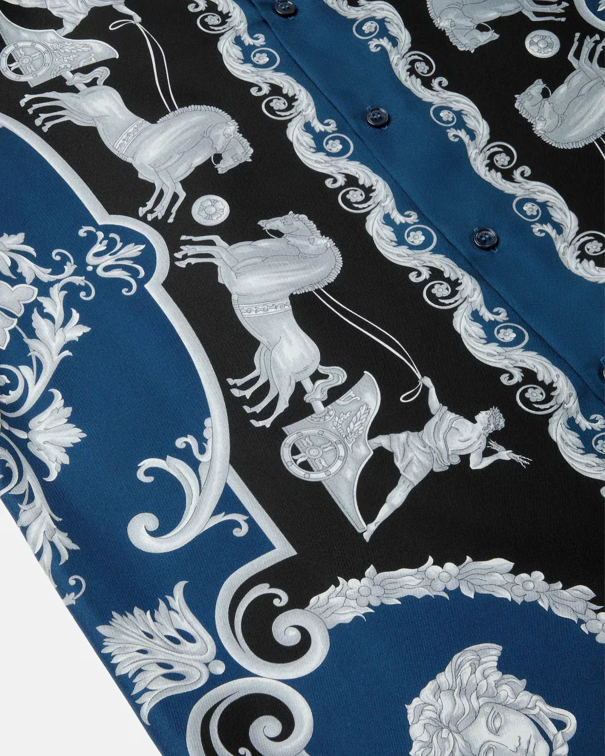 Versace Printed Hall of Heroes Printed Silk Twill Shirt