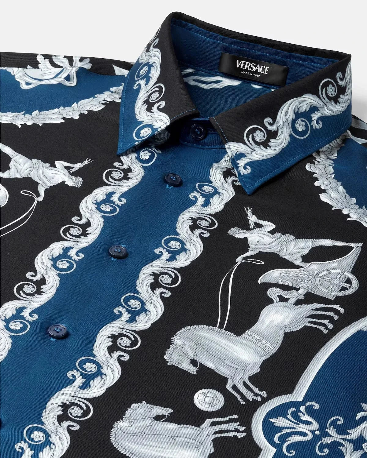 Versace Printed Hall of Heroes Printed Silk Twill Shirt